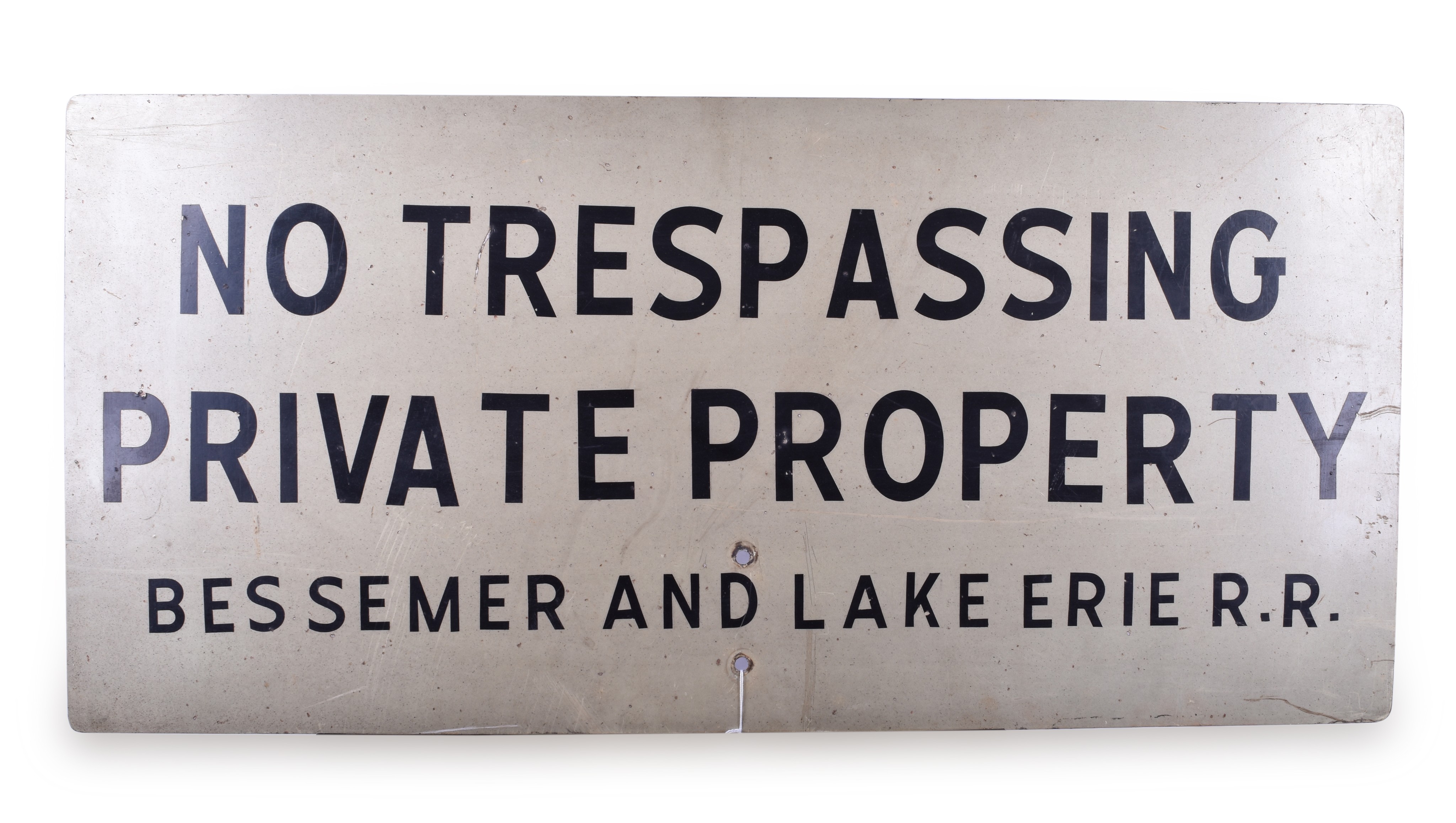 444 - Bessemer and Lake Erie Railroad No Trespassing Sign thumbnail