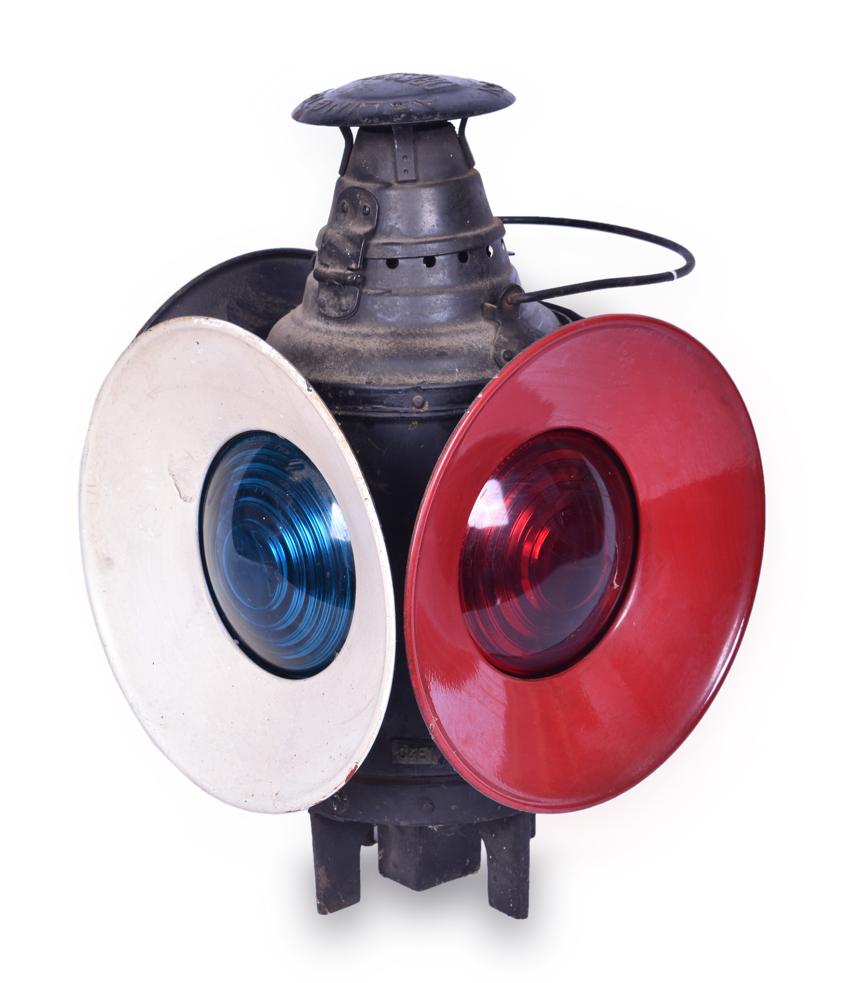 445 - Chicago & Eastern Illinois Dressel Switch Lamp w/ Red & White Targets Targets - Partially Restored thumbnail