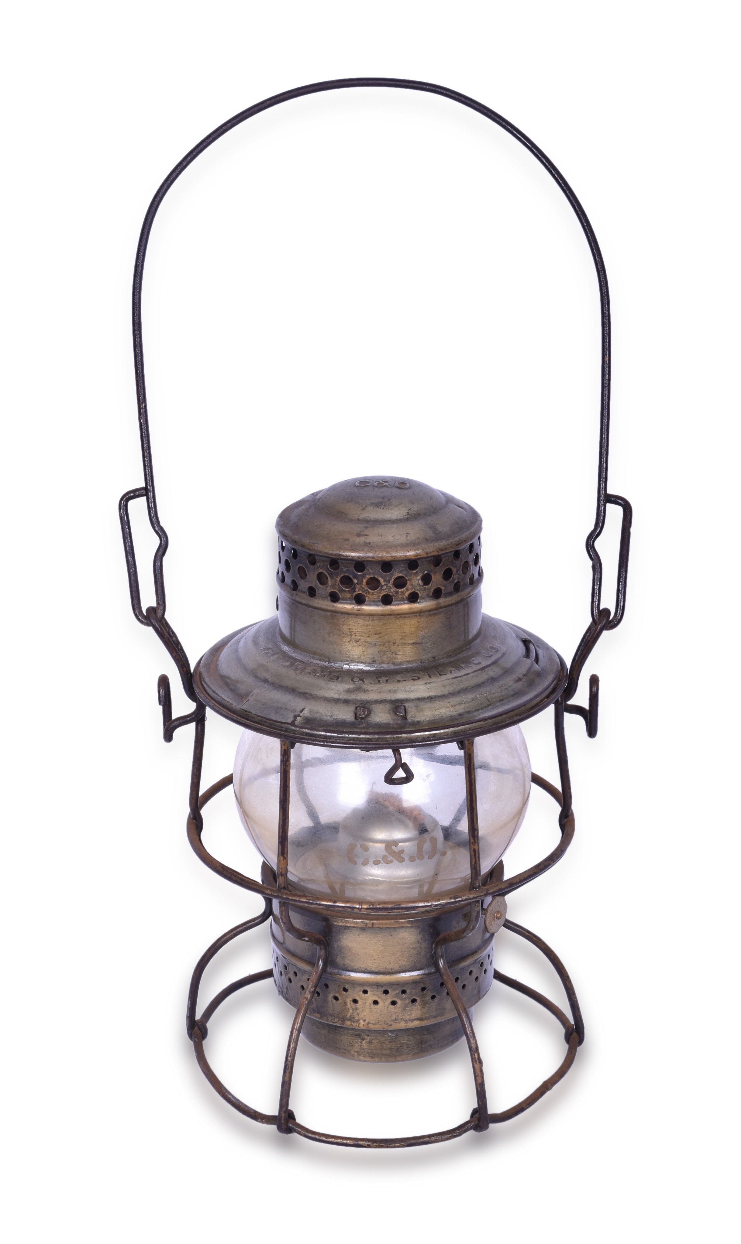 453 - Adlake No. 250 Kero Chesapeake and Ohio Lantern w/ Etched C&O Clear Globe thumbnail