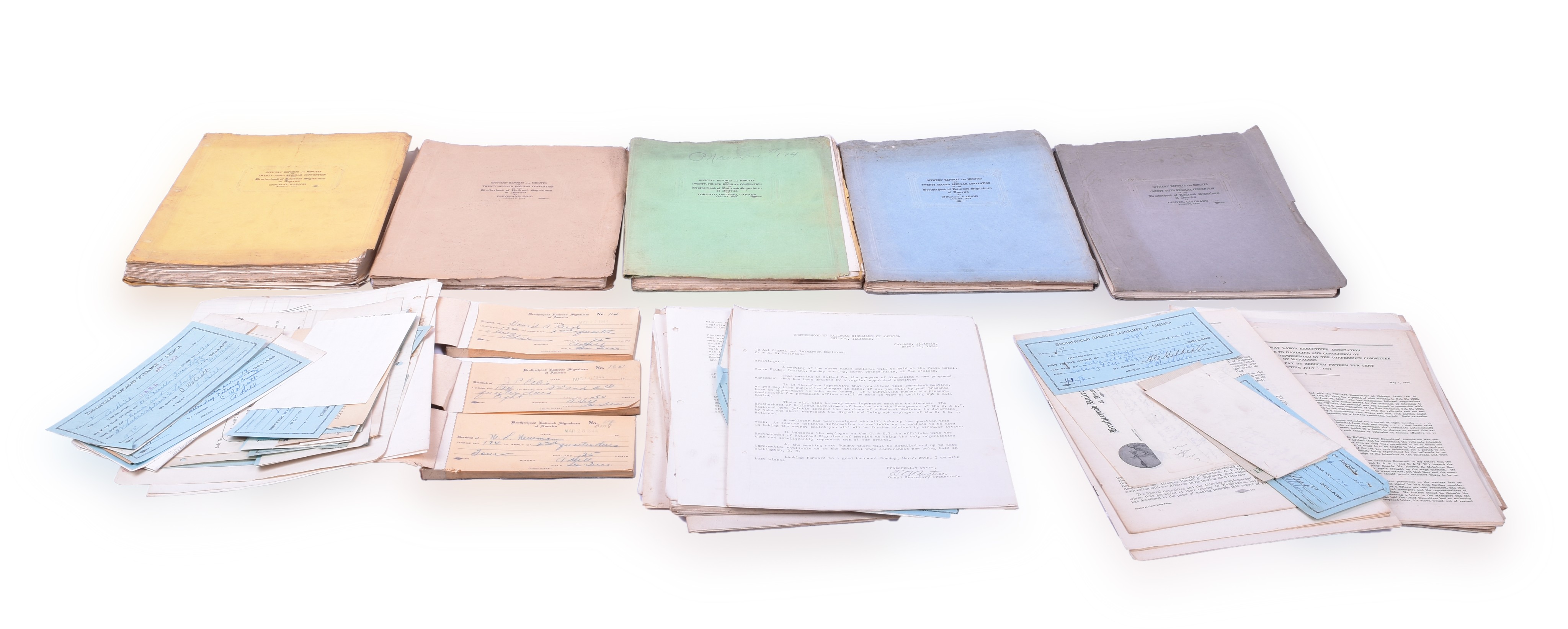 465 - Brotherhood of Railroad Signalmen Paper Lot w/ Convention Reports and Minutes, and more 1930s and 1940s thumbnail