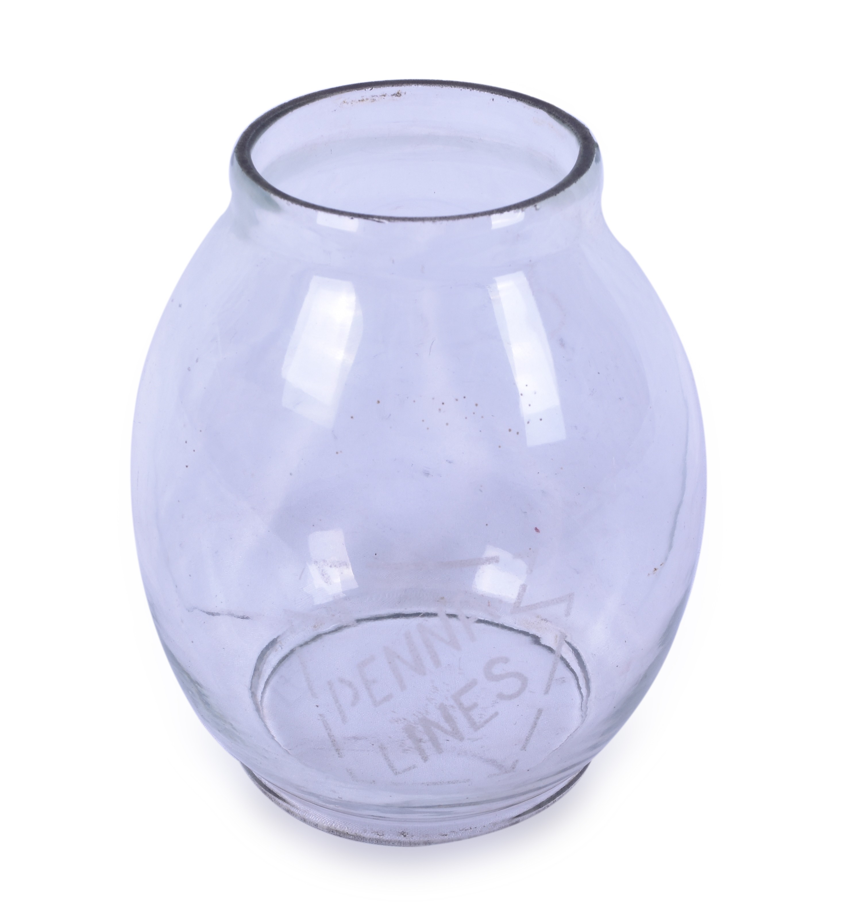 474 - Pennsylvania Lines Railroad Clear Globe w/ Etched Penna Lines Keystone thumbnail