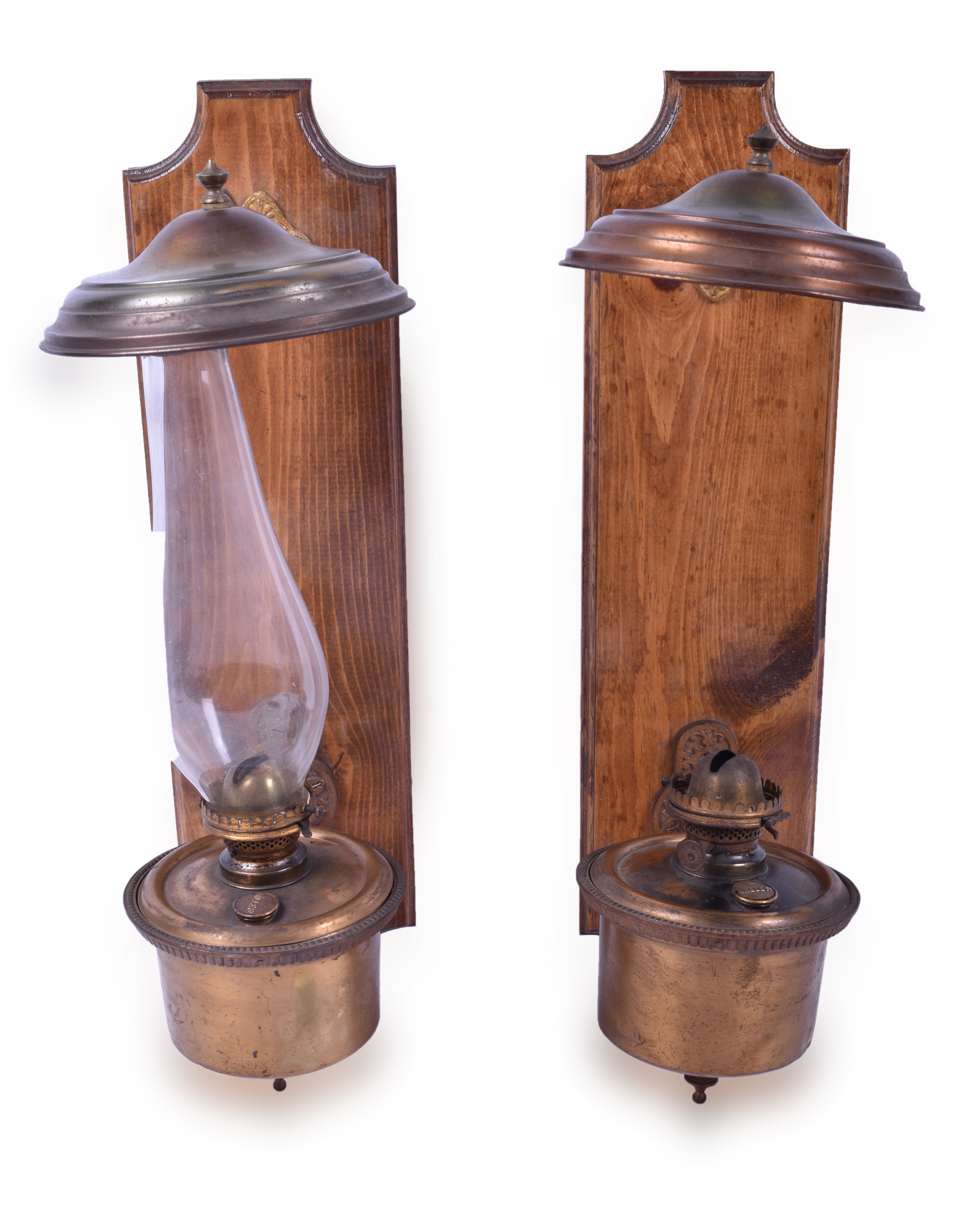 476 - Pair of Miller Bracket Mounted Railroad Wall Lamps thumbnail