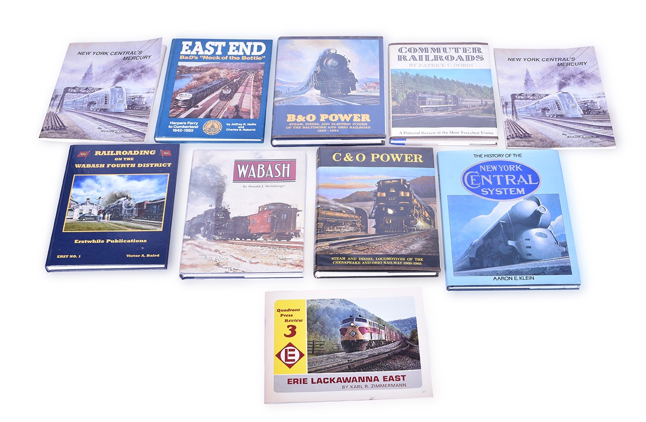 496 - Ten Railroad Books - New York Central, Chesapeake and Ohio, Wabash, Erie thumbnail