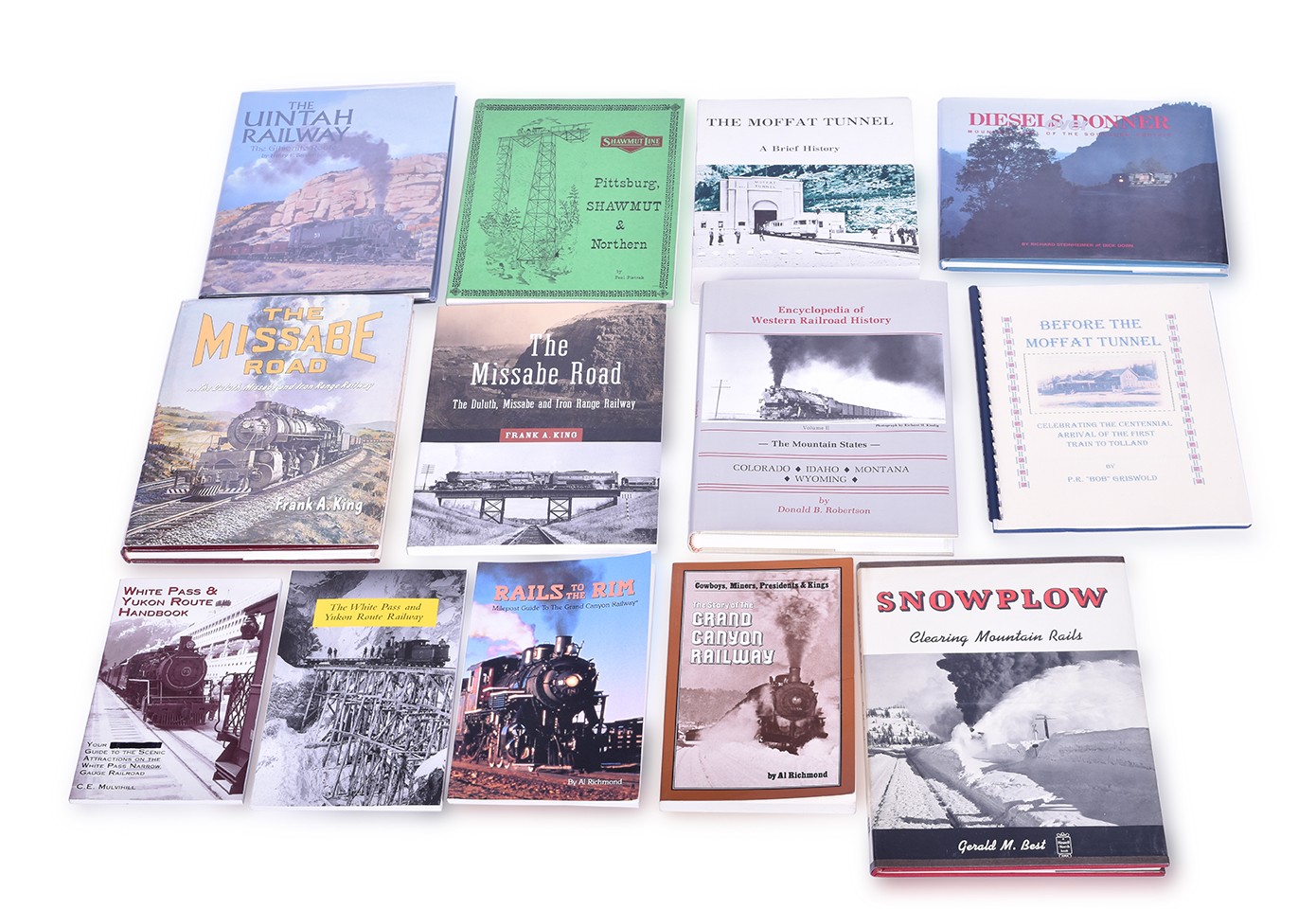 498 - Thirteen Railroad Books - Duluth Missabe and Iron Range, Grand Canyon, White Pass, Donner, and Snow Plows thumbnail
