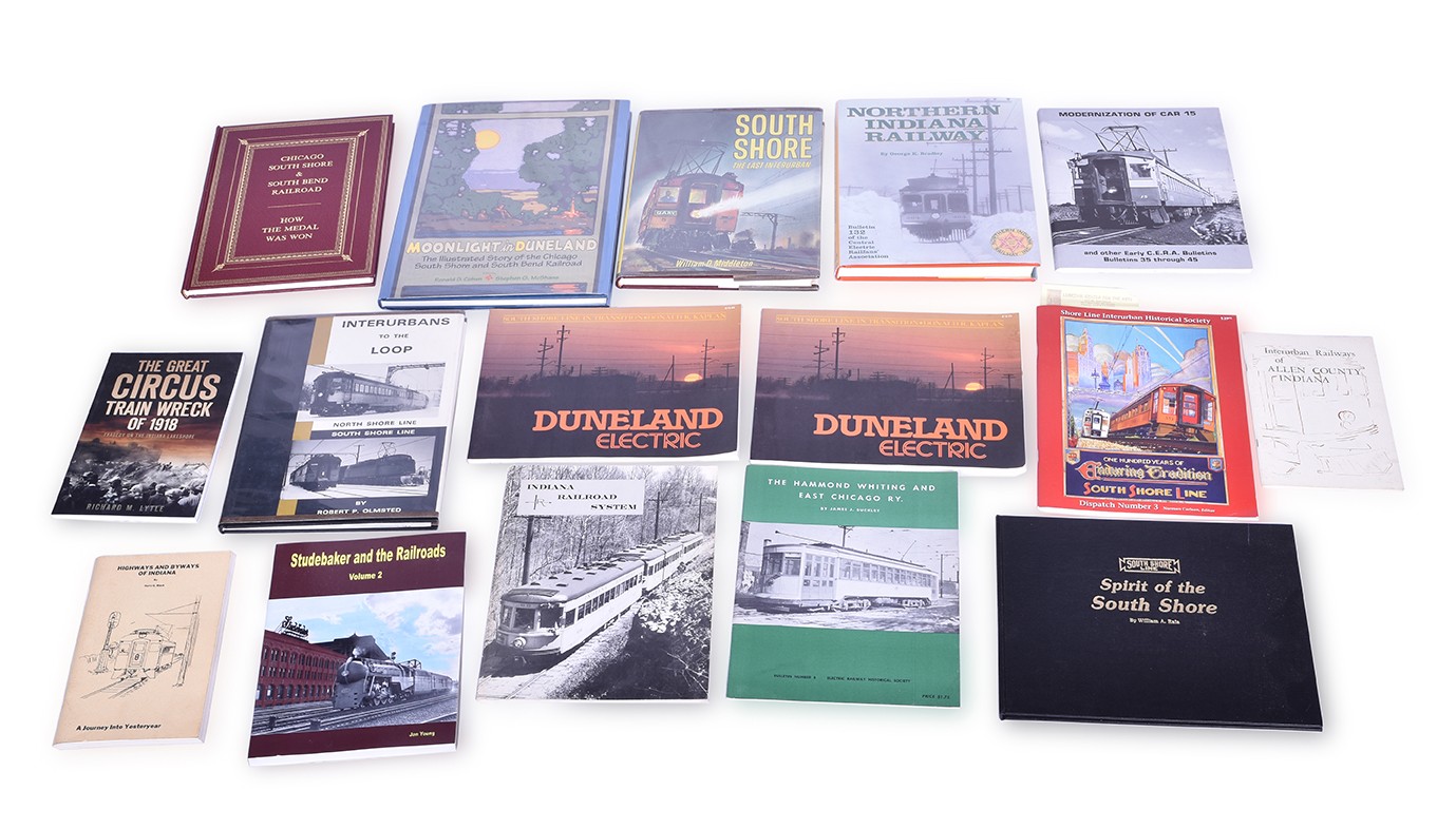 502 - Sixteen Indiana Railroad Books - South Shore, 1918 Circus Wreck, Northern Indiana Railway, Studebaker, etc thumbnail