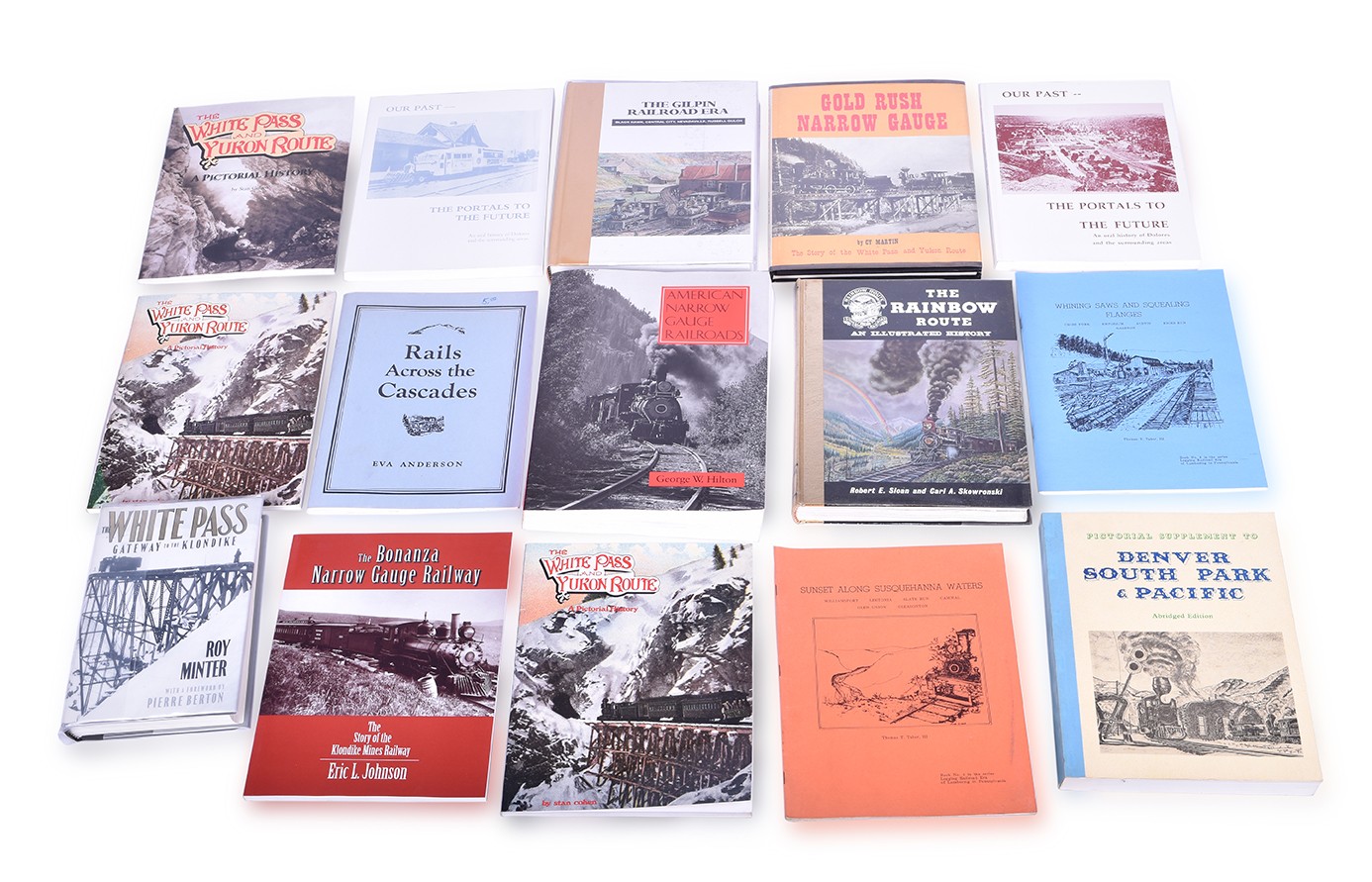 505 - Fifteen Narrow Gauge Railroad Focused Books - The Rainbow Route, Gilpin Railroad Era, White Pass and Yukon, etc. thumbnail