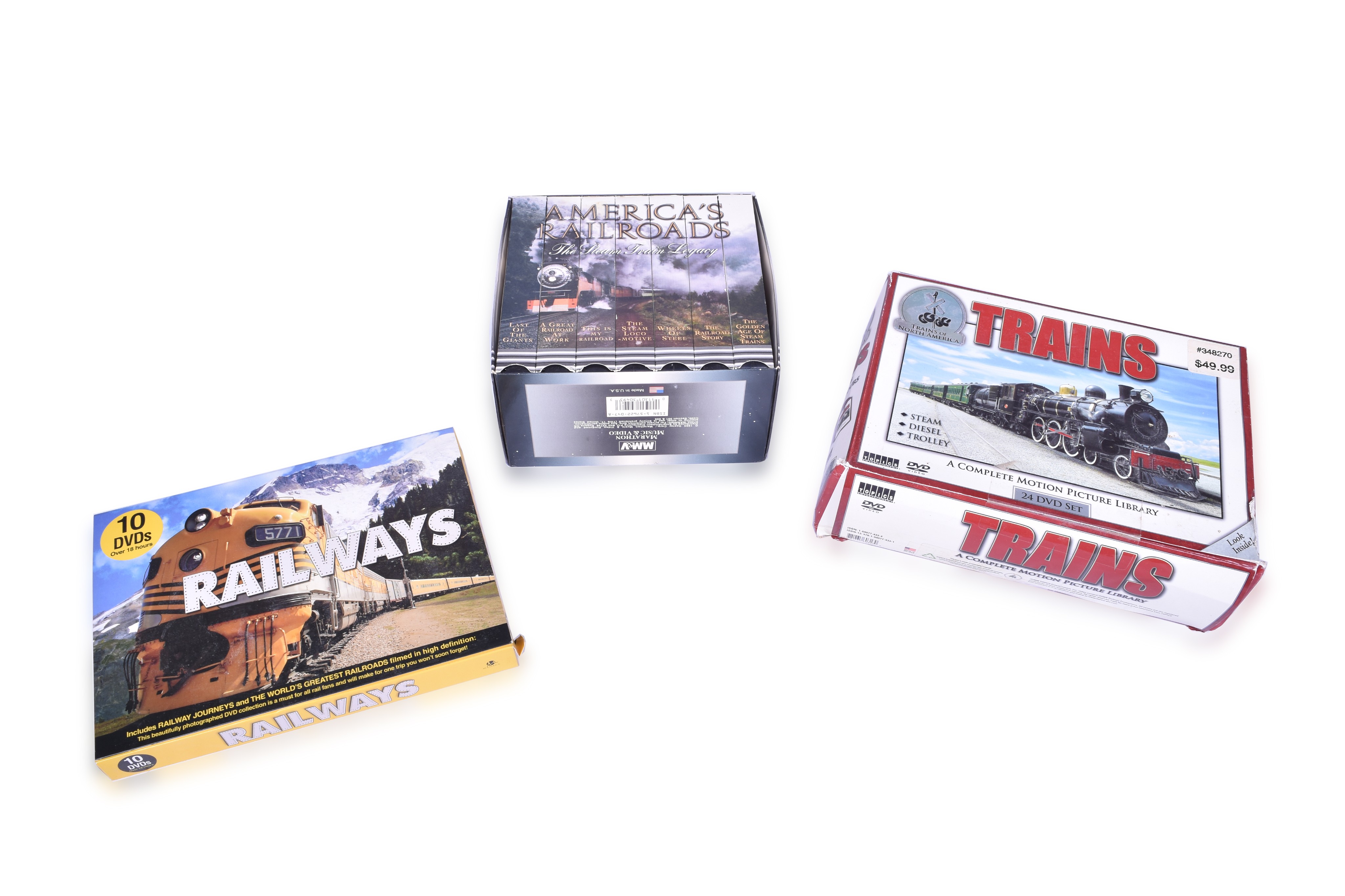 518 - Forty Four Railroad DVDs and Seven VHS Tapes thumbnail