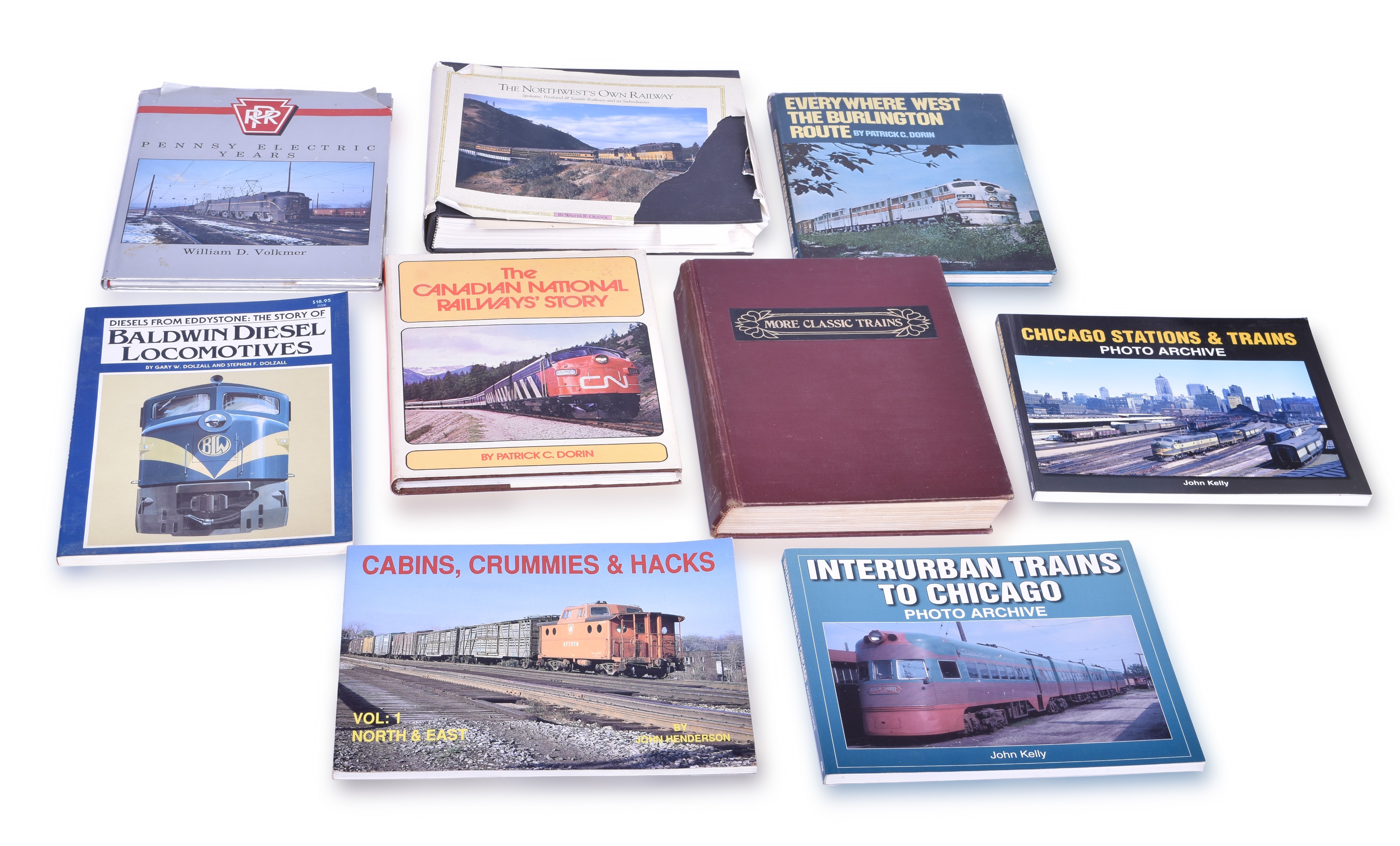 523 - Nine Railroad Books - Pennsylvania Electrics, Chicago Stations, Burlington Route, and More thumbnail