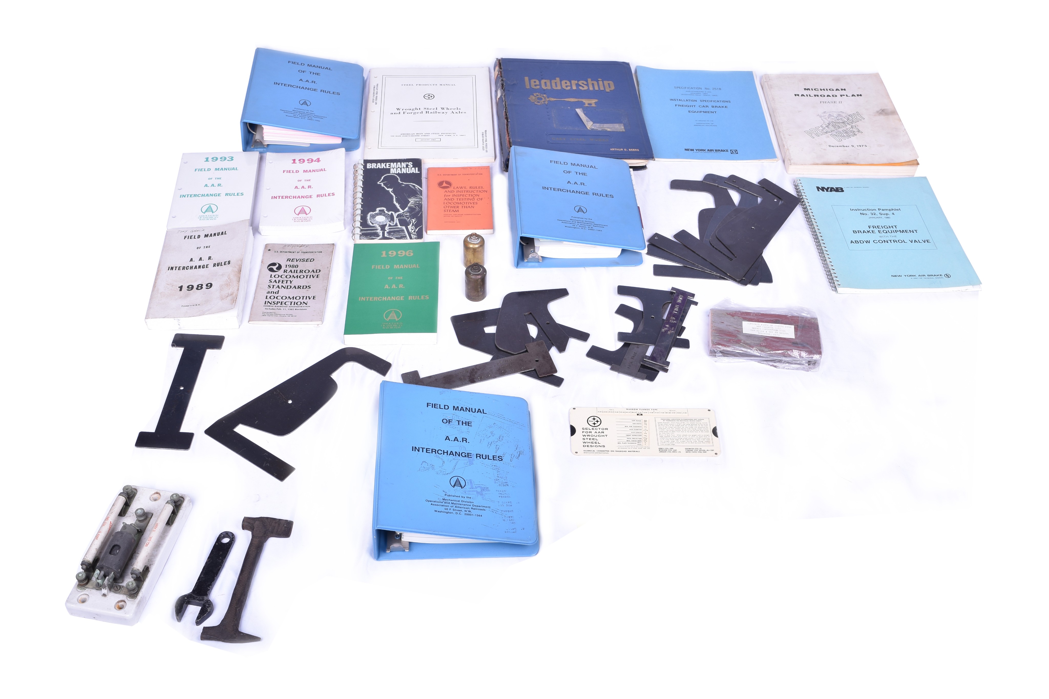 526 - Group of Railroad Rail Profile Gauges, AAR Field Manuals, and More thumbnail