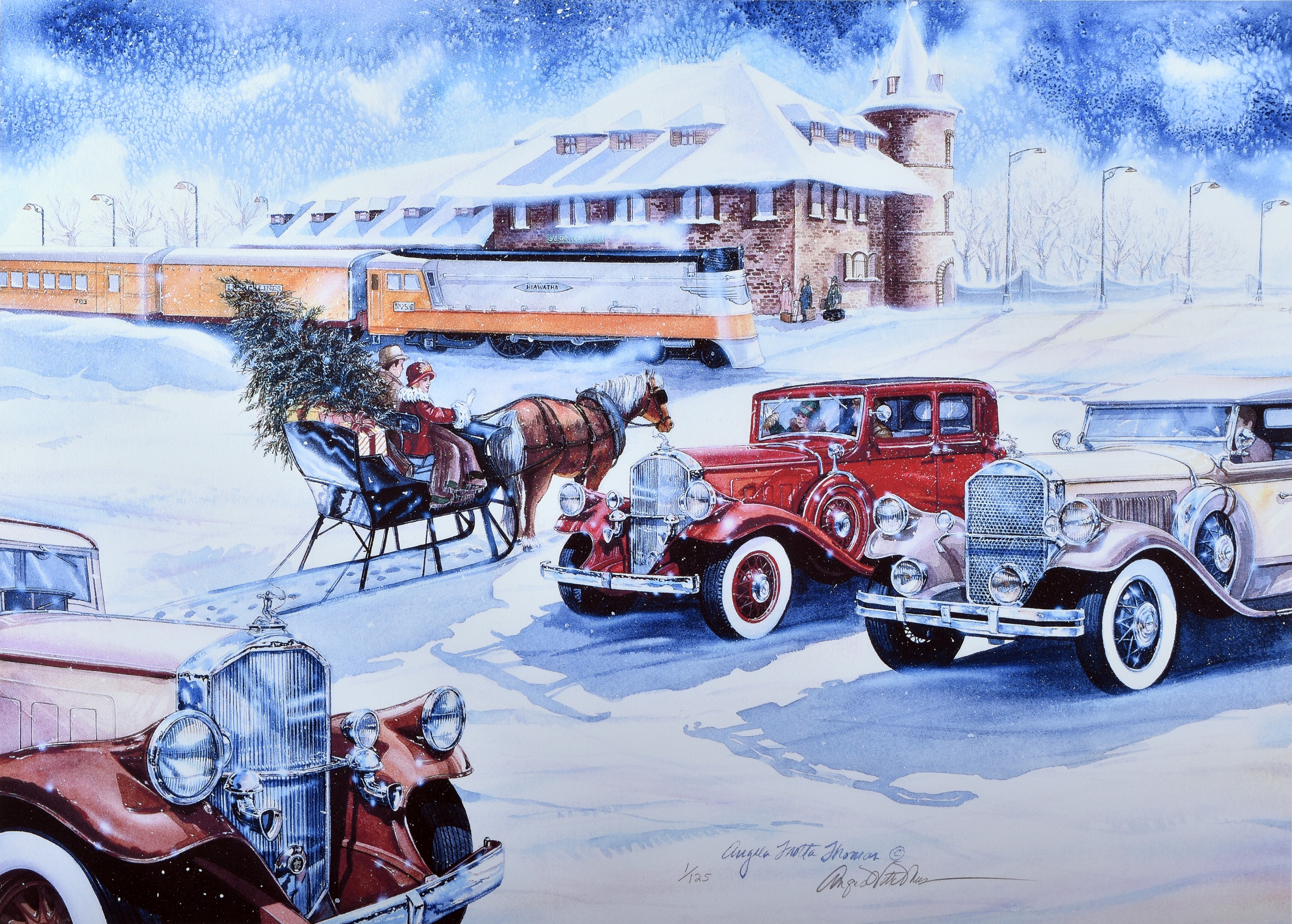 809 - Dashing Through The Snow - Framed Closed Edition Print #1 of 125 thumbnail