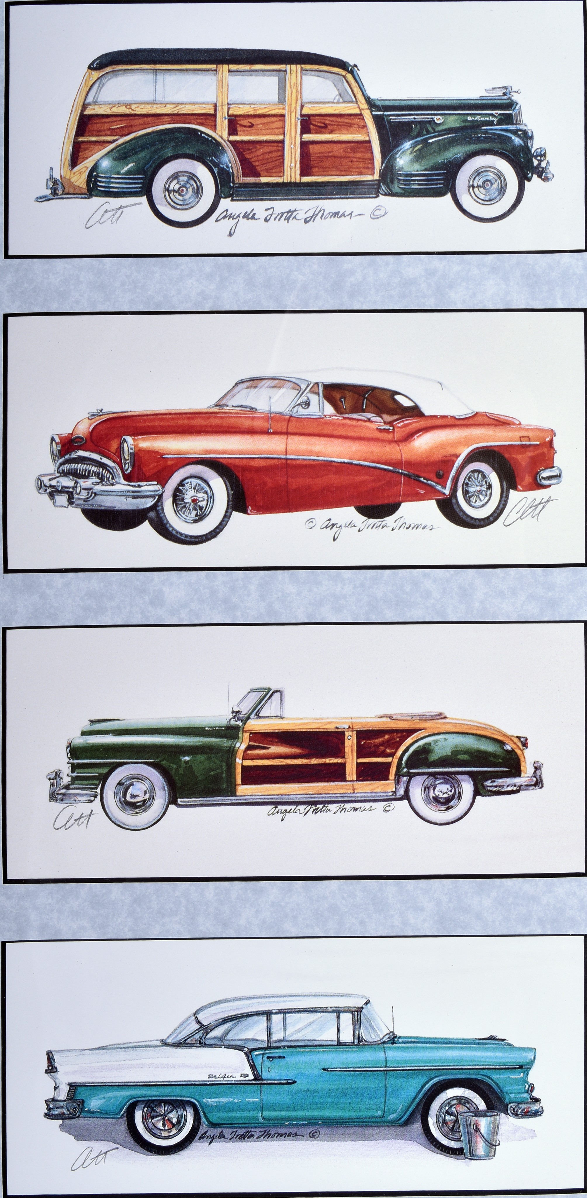 816 - Four Classic Automobiles - 1941 Packard One Twenty, 1953 Buick Special, 1955 Chevrolet Belair, and 1948 Chrysler Town and Country thumbnail