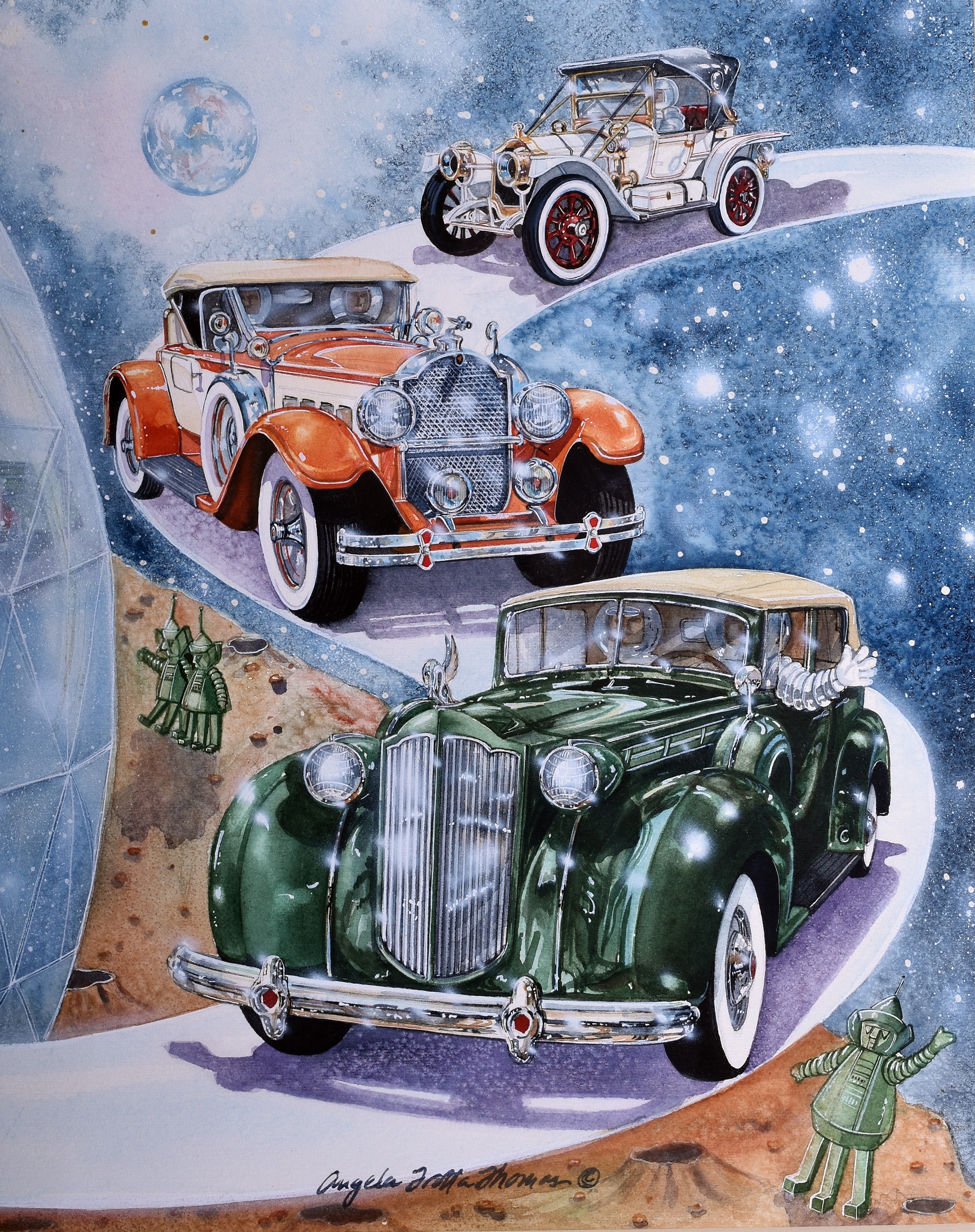 844 - The Packard Bi-Centennial Dome - Original Watercolor Painting thumbnail