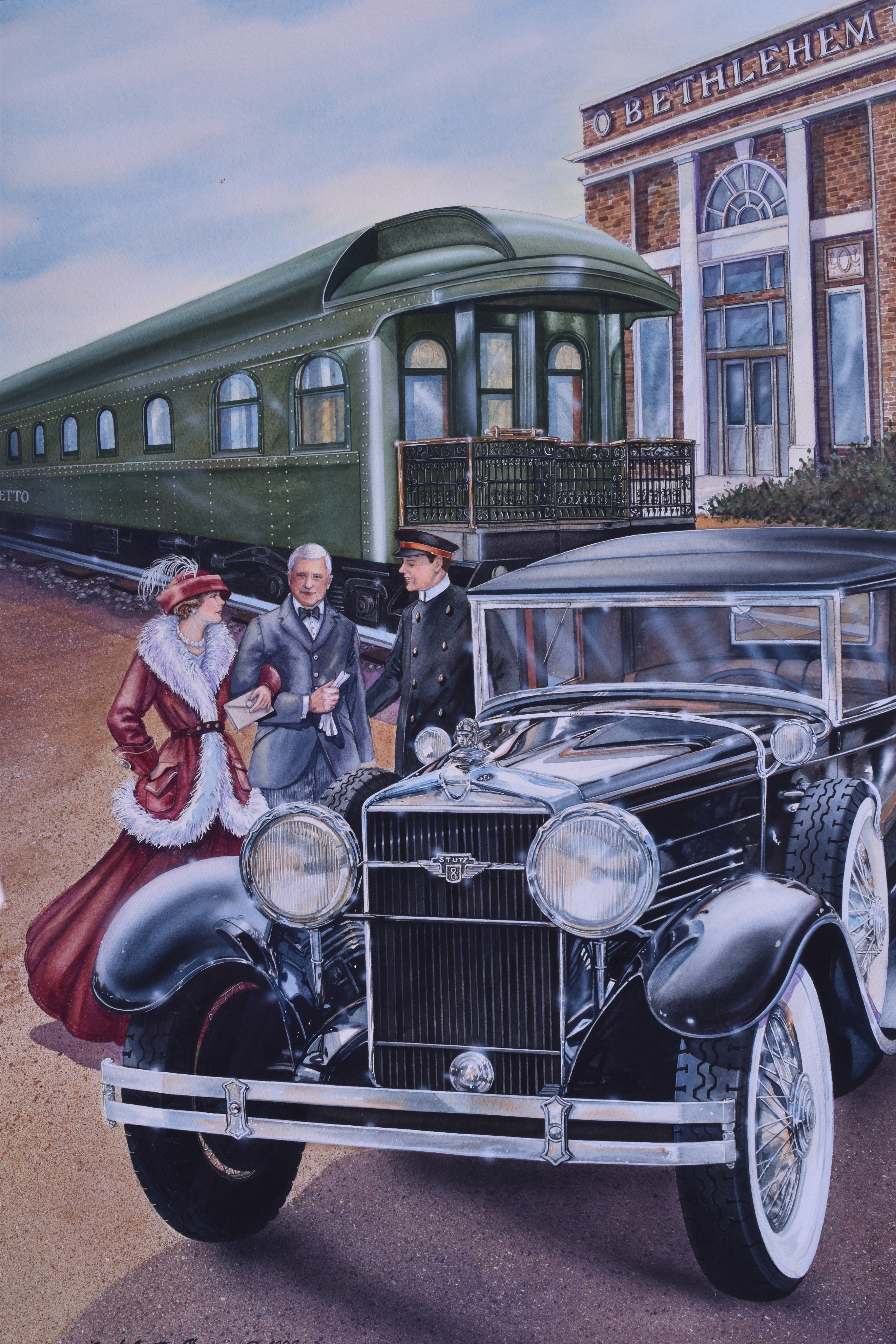 846 - 1995 Concours d'Elegance of the Eastern United States Original Water Color Painting thumbnail