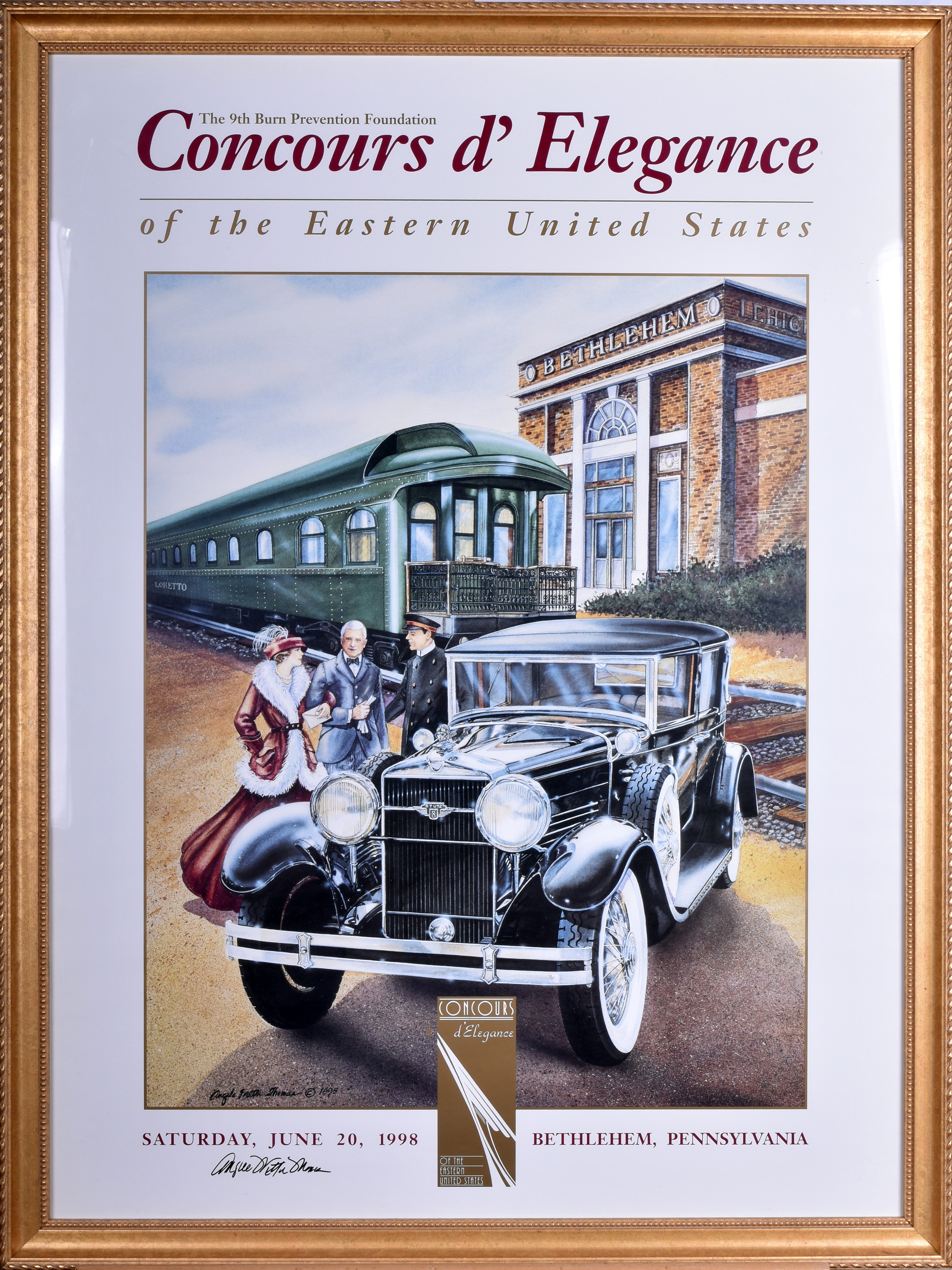 850 - 1995 Concours d'Elegance of the Eastern United States Framed and Signed Event Poster thumbnail