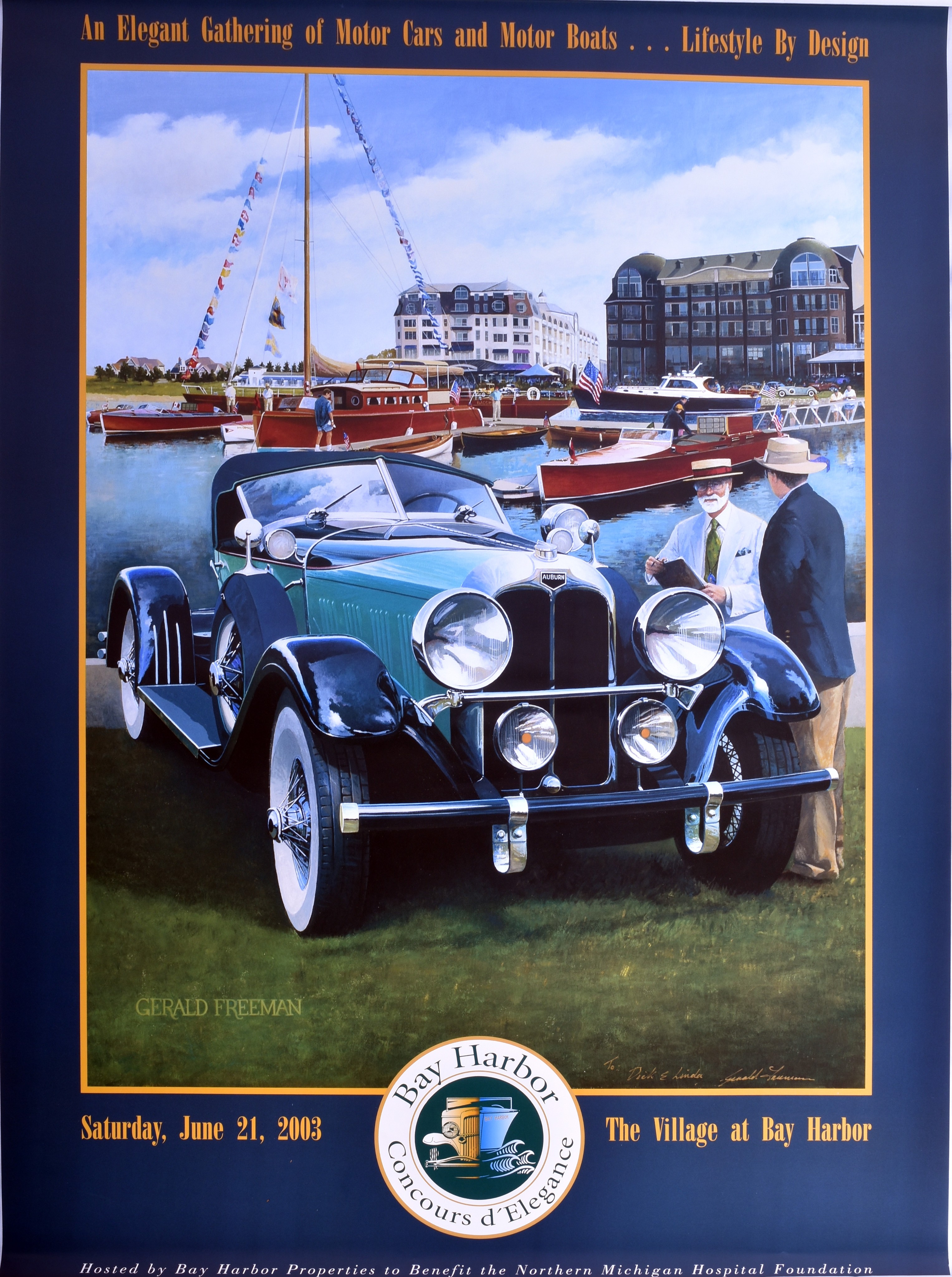 858 - 2003 Bay Harbor Concours d' Elegance Poster - Artist Signed thumbnail