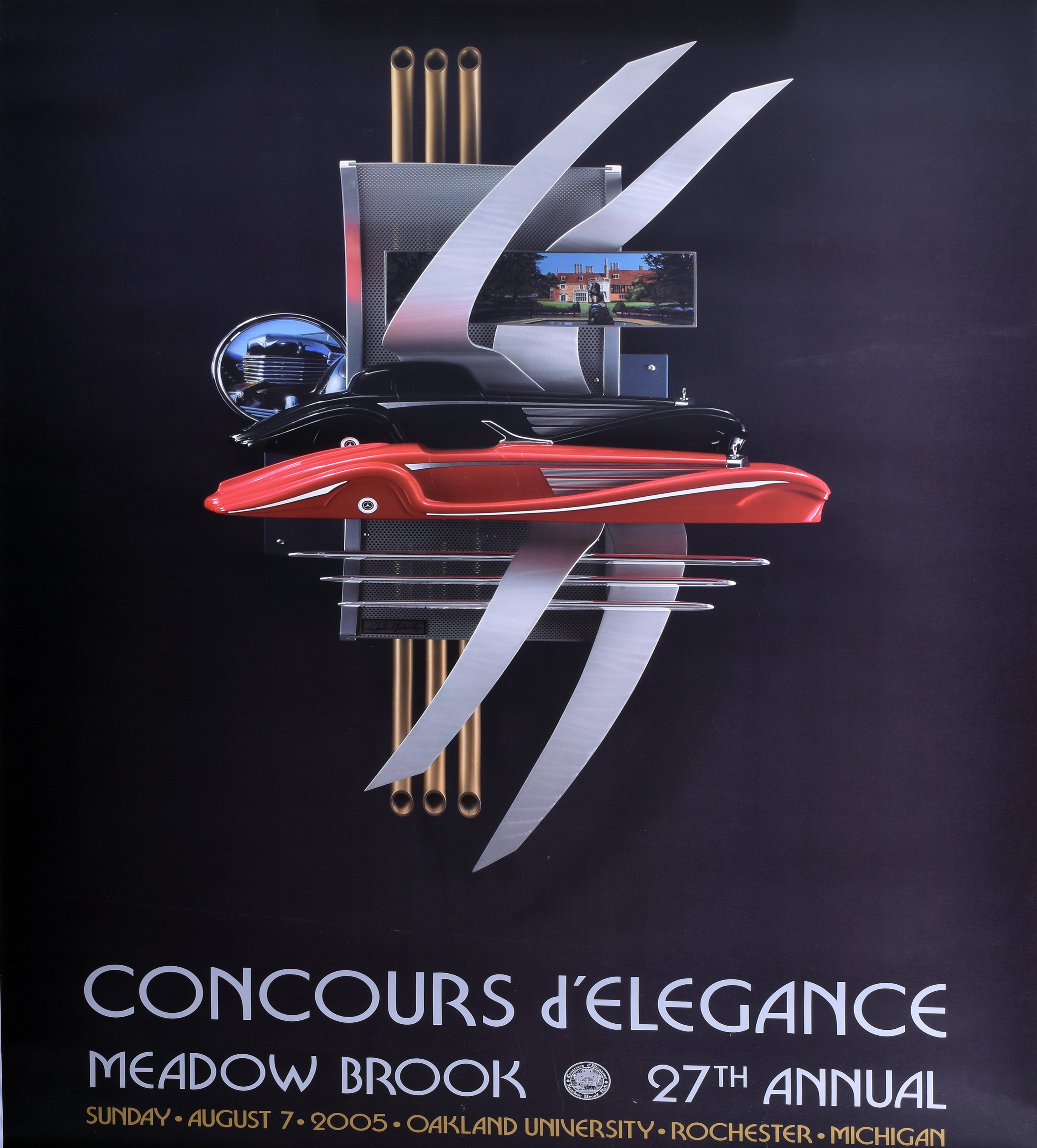 866 - 2005 Meadowbrook Concours d' Elegance Poster -Featuring Richard Pietruska Sculpture thumbnail