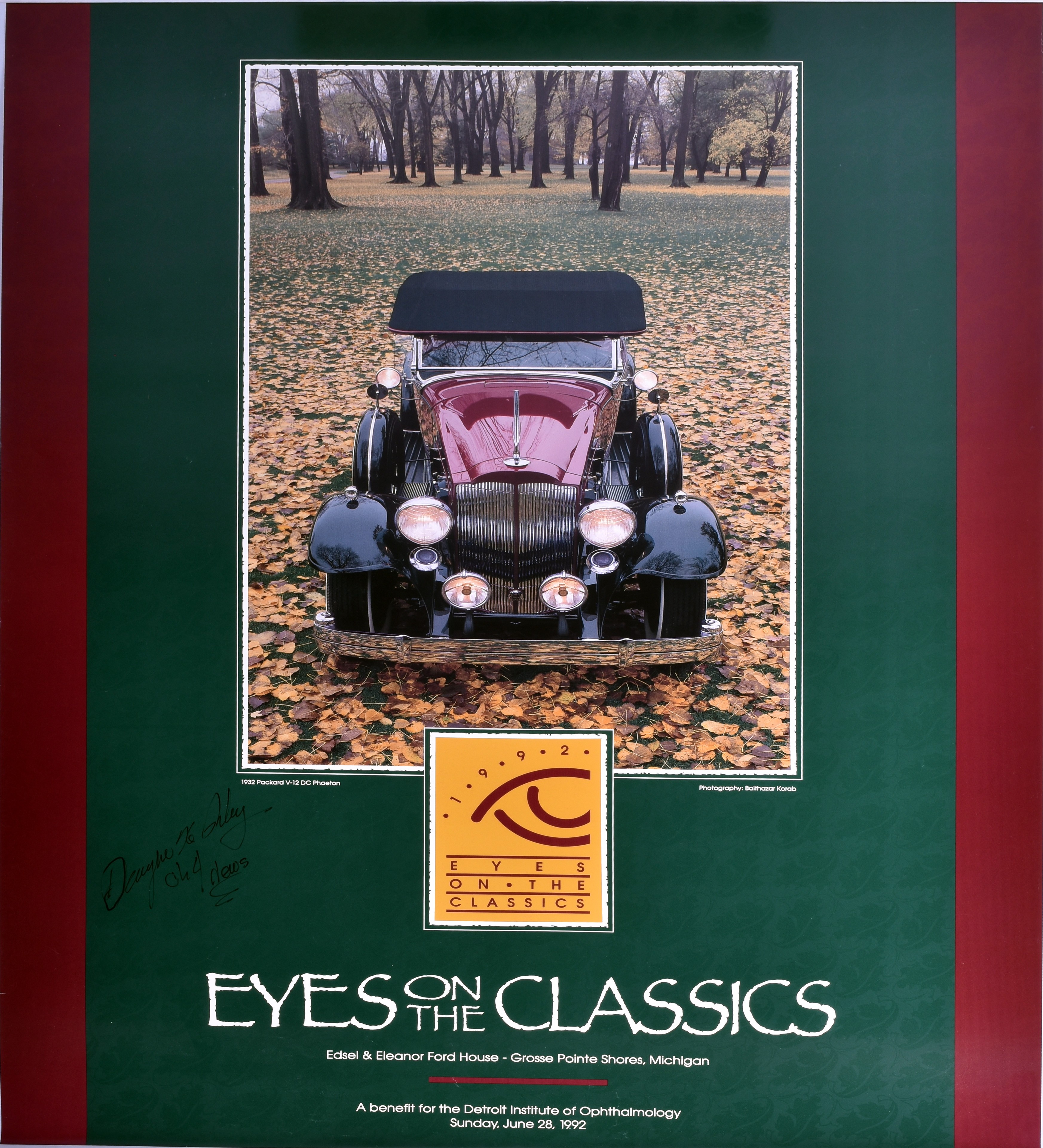 867 - 1992 Eyes on the Classics Event Poster - Featuring 1932 Packard V-12 DC Phaeton thumbnail