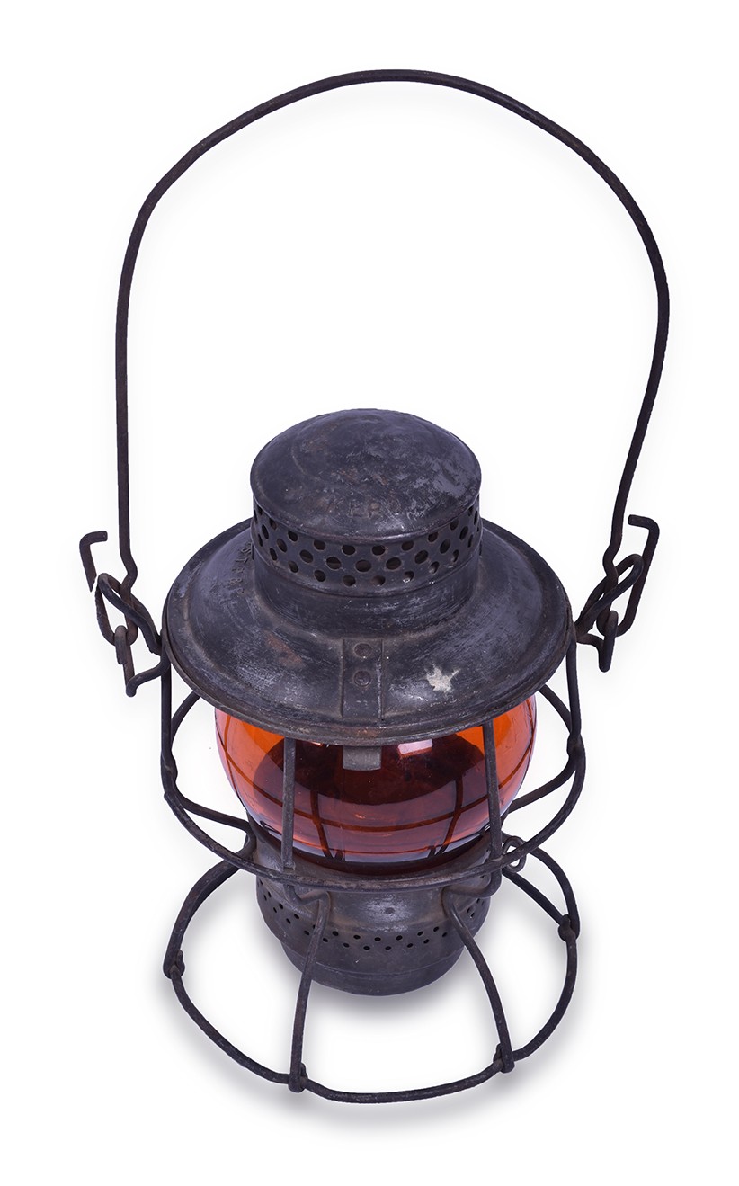 28 - Adlake Kero Milwaukee Road Amber Globe Lantern thumbnail