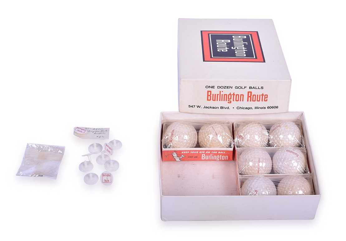 35 - CB&Q / Burlington Railroad Cadwell Cover Golf Balls and Ball Markers in Original Box thumbnail