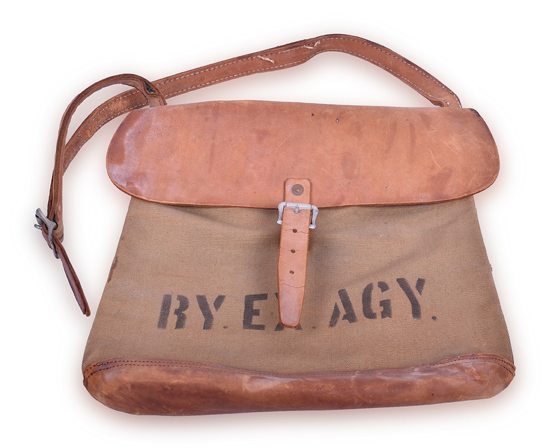 64 - Railway Express Agency Leather & Canvas Messenger Bag thumbnail