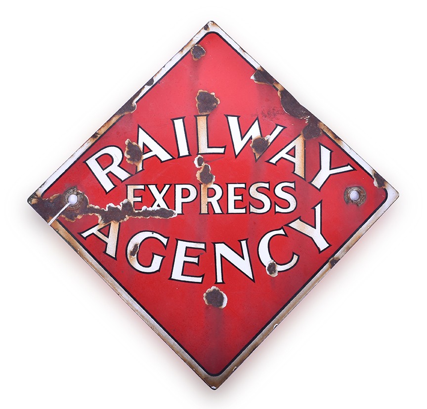 65 - Railway Express Agency Porcelain Sign thumbnail