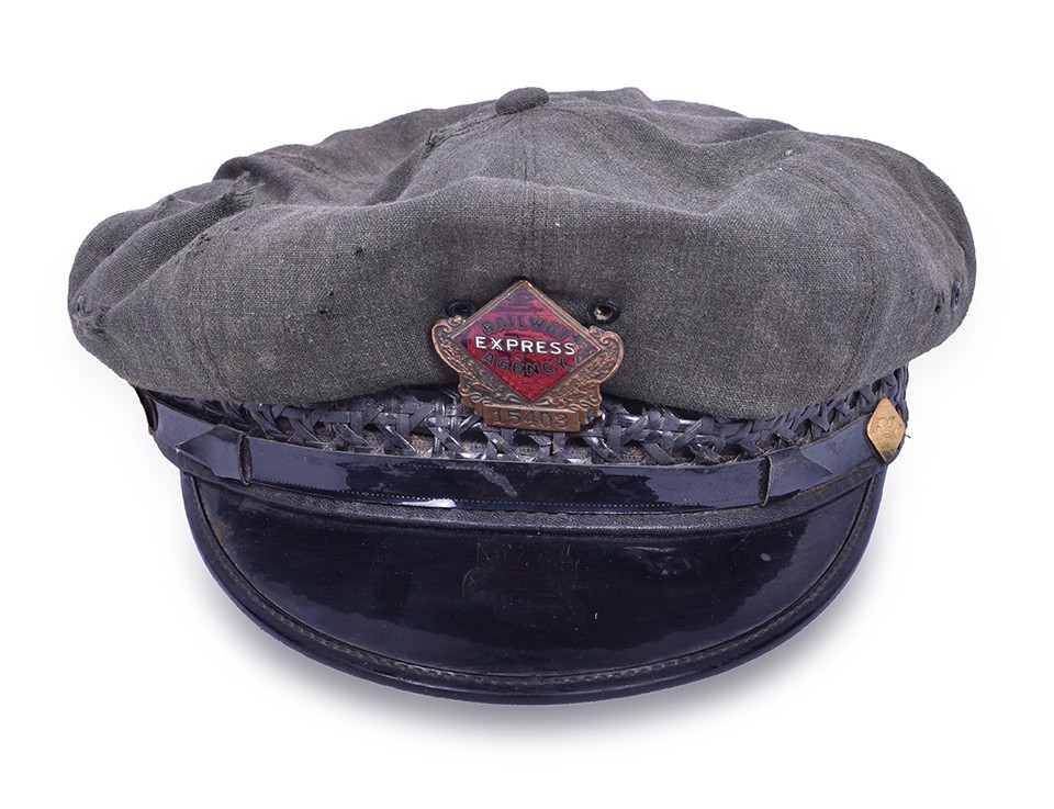 76 - Railway Express Agency Hat w/ Badge and Buttons thumbnail