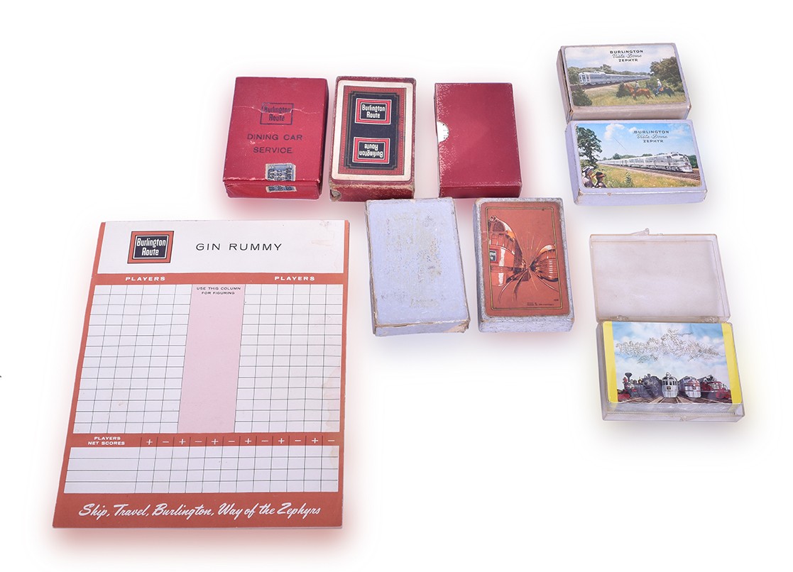 77 - Eight Packs of CB&Q / Burlington Railroad Playing Cars and Gin Rummy Score Sheet thumbnail