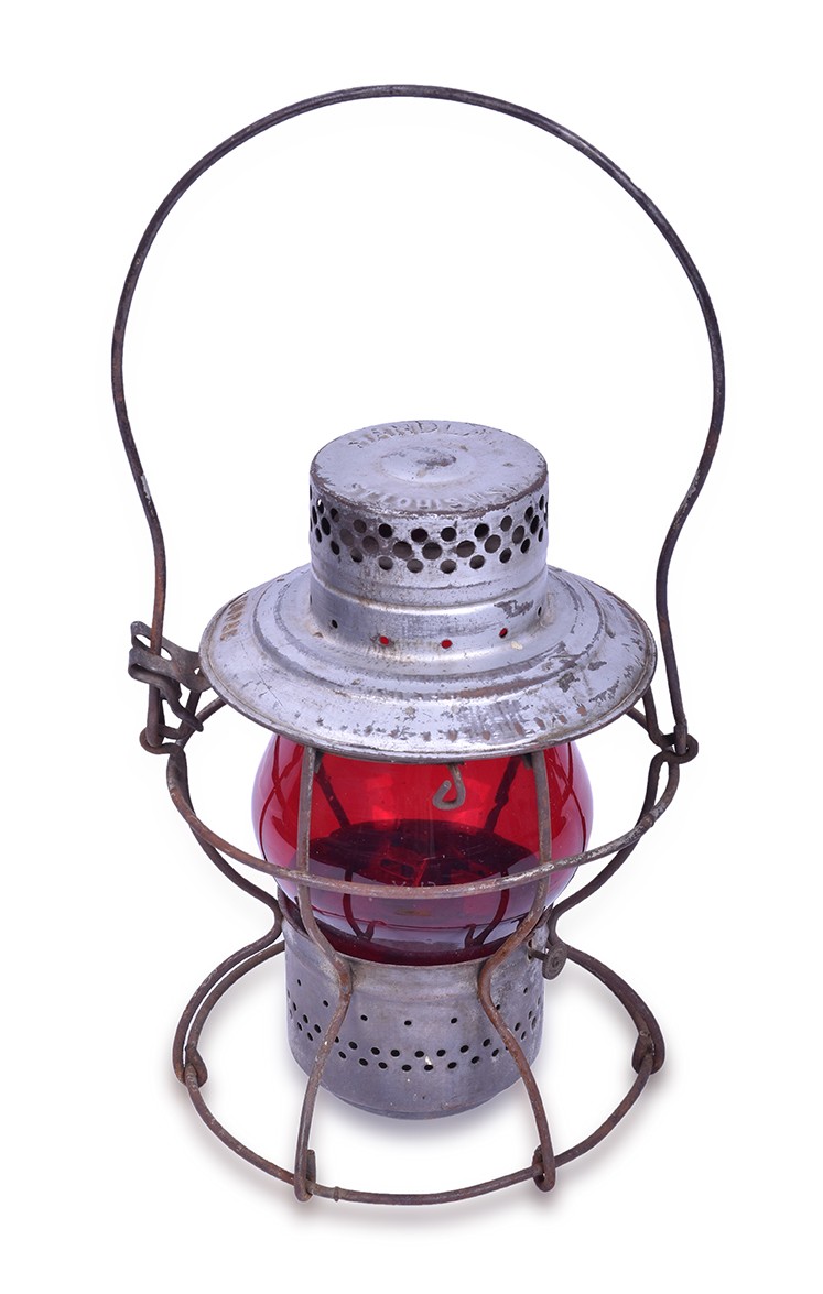 80 - Handlan Missouri Pacific Lantern w/ Red Etched Globe thumbnail