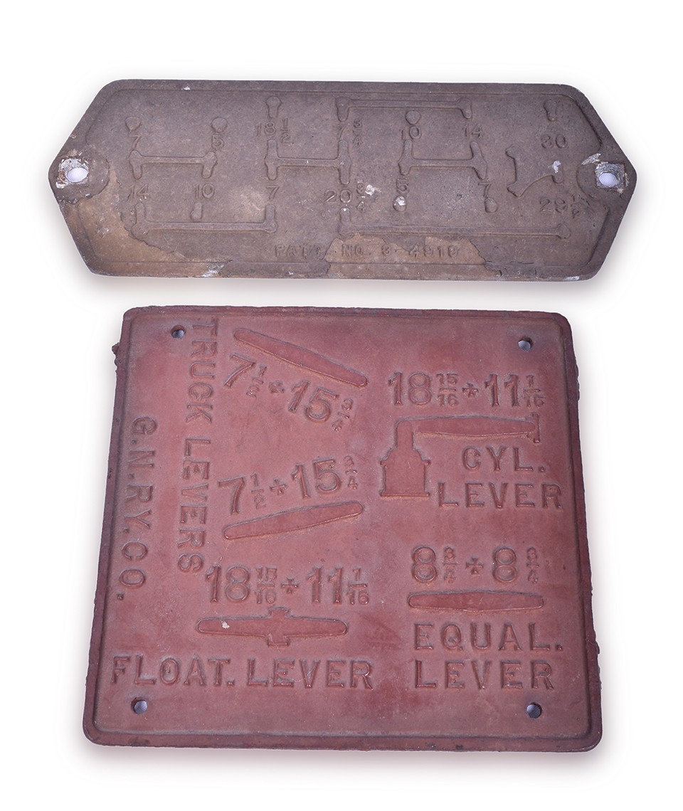 85 - Great Northern Railroad Brake Diagram Plate and Unmarked Brake Plate thumbnail