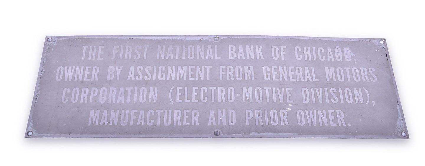 92 - Stainless Steel General Motors / Electo-Motive Division Railroad Locomotive Trust Plate thumbnail