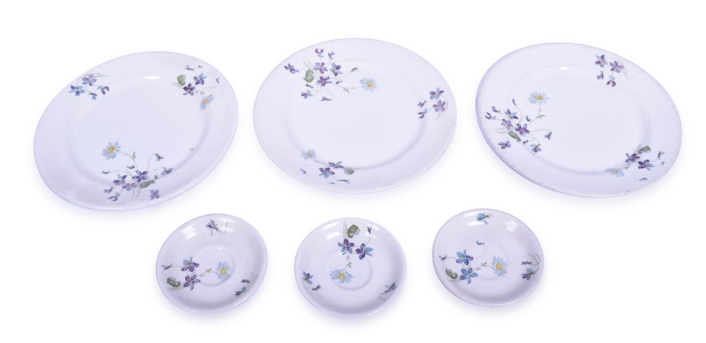 122 - Six Syracuse Burlington Violets & Daisies Plates - 4 1/2