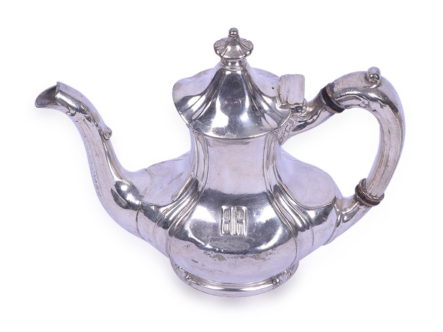 127 - Reed and Barton Silver Soldered CB&Q / Burlington Pagoda Tea / Coffee Pot thumbnail