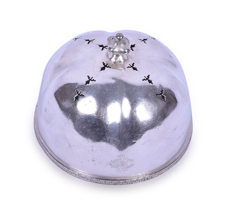 136 - Reed and Barton Silver Soldered Illinois Central Railroad Food Dome Cover thumbnail
