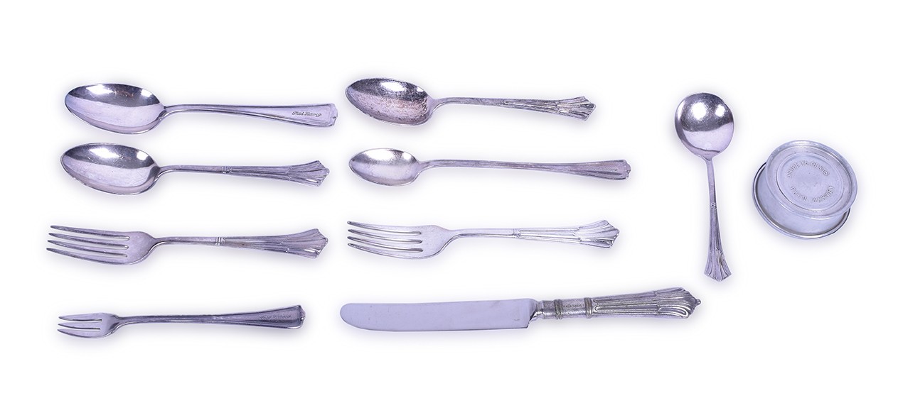 168 - Nine Pieces of Fred Harvey Silverware and Collapsible Cup thumbnail