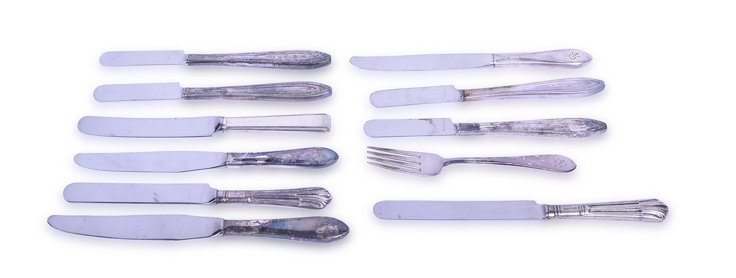 176 - 11 Pieces of Railroad Silverware Insco and Reed and Barton - Santa Fe, Northern Pacific , Great Northern thumbnail