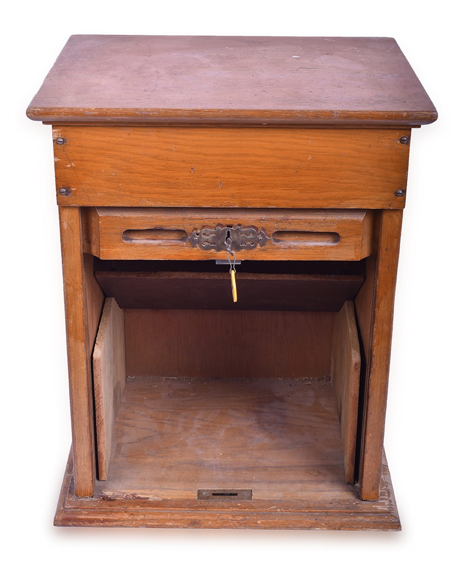 191 - Wooden Railroad Station Ticket Cabinet thumbnail