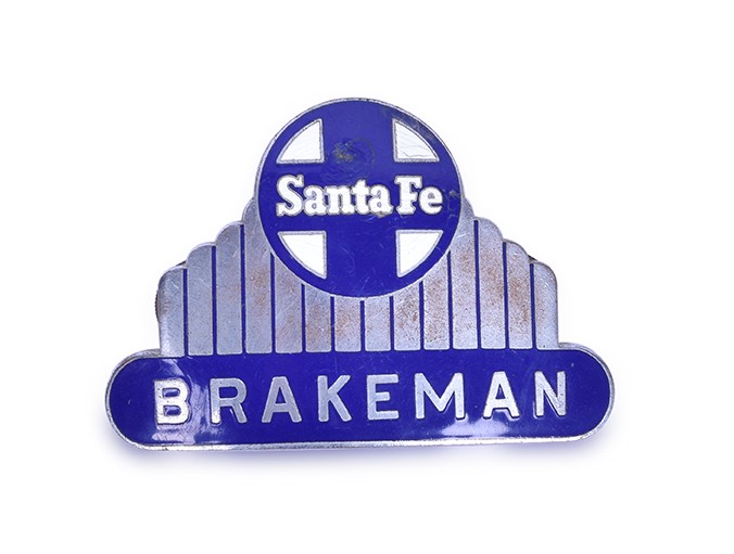 205 - Santa Fe Railroad Brakeman High Dome Cap Badge thumbnail