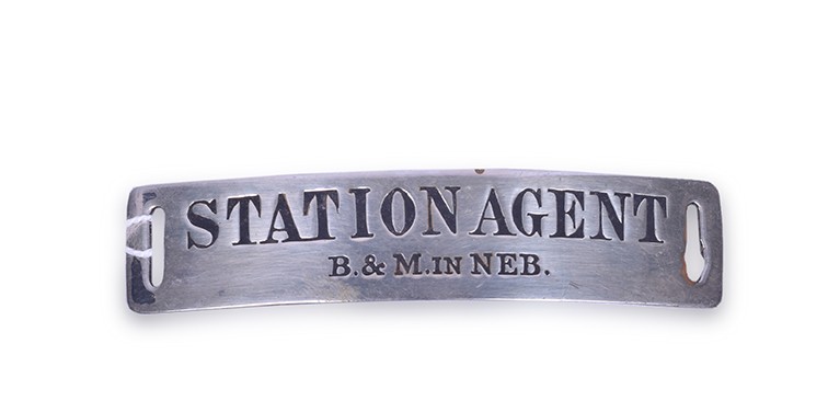 207 - Burlington and Missouri in Nebraska Station Agent Cap Badge thumbnail