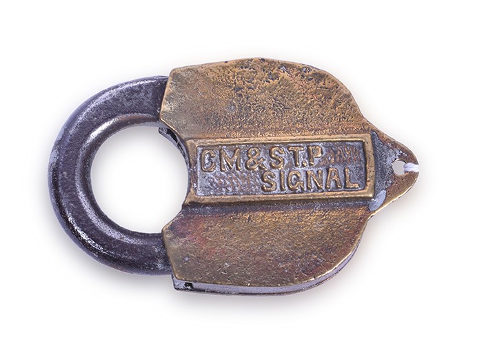 220 - Slaymaker Milwaukee Road Signal Department Brass Lock thumbnail