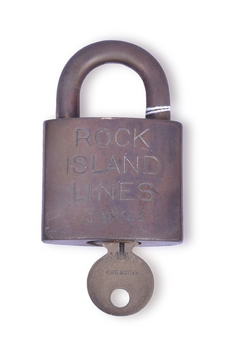 222 - Corbin Rock Island Lines Brass Signal Lock w/ Key thumbnail