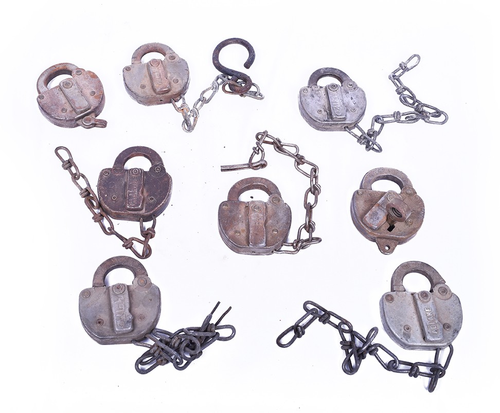 242 - Eight Soo Line and Missouri Pacific Railroad Locks thumbnail