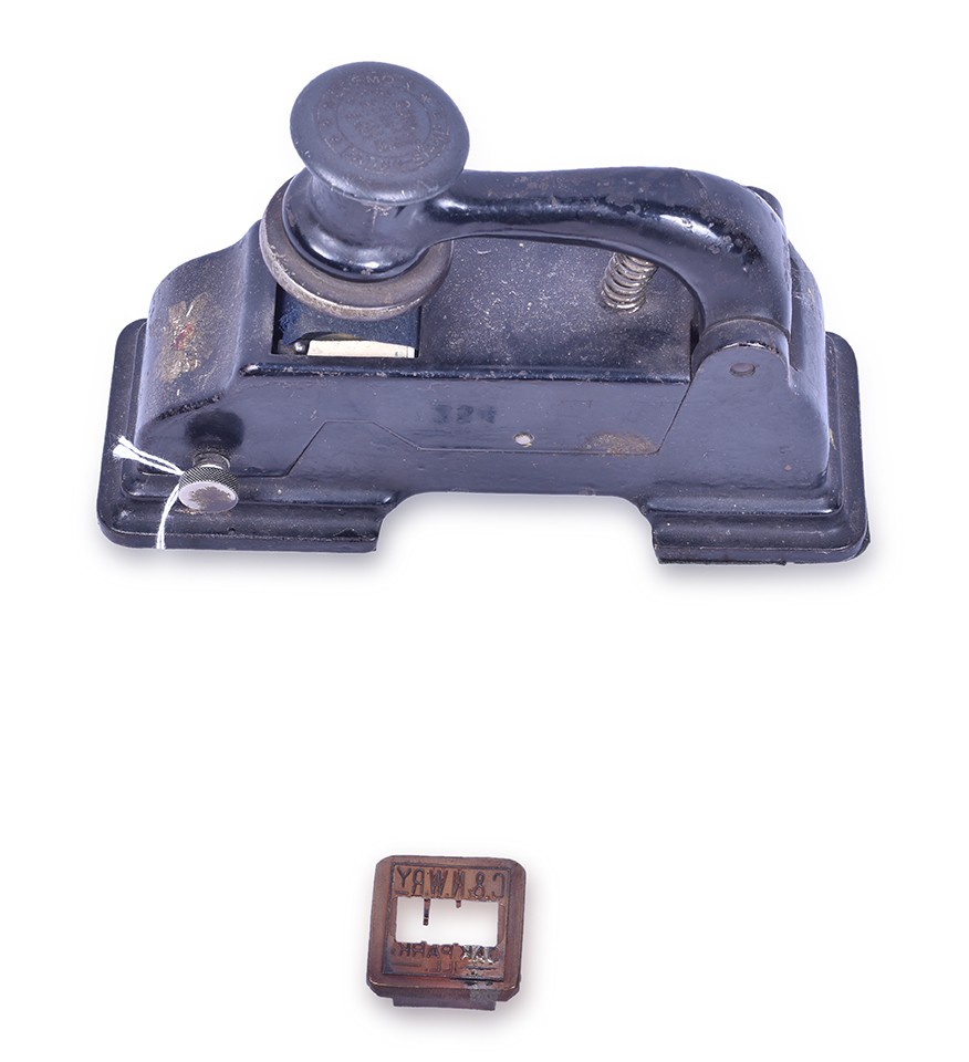 254 - Cosmo Railroad Ticket Dater with Chicago and Northwestern Oak Park, IL Dater Die thumbnail