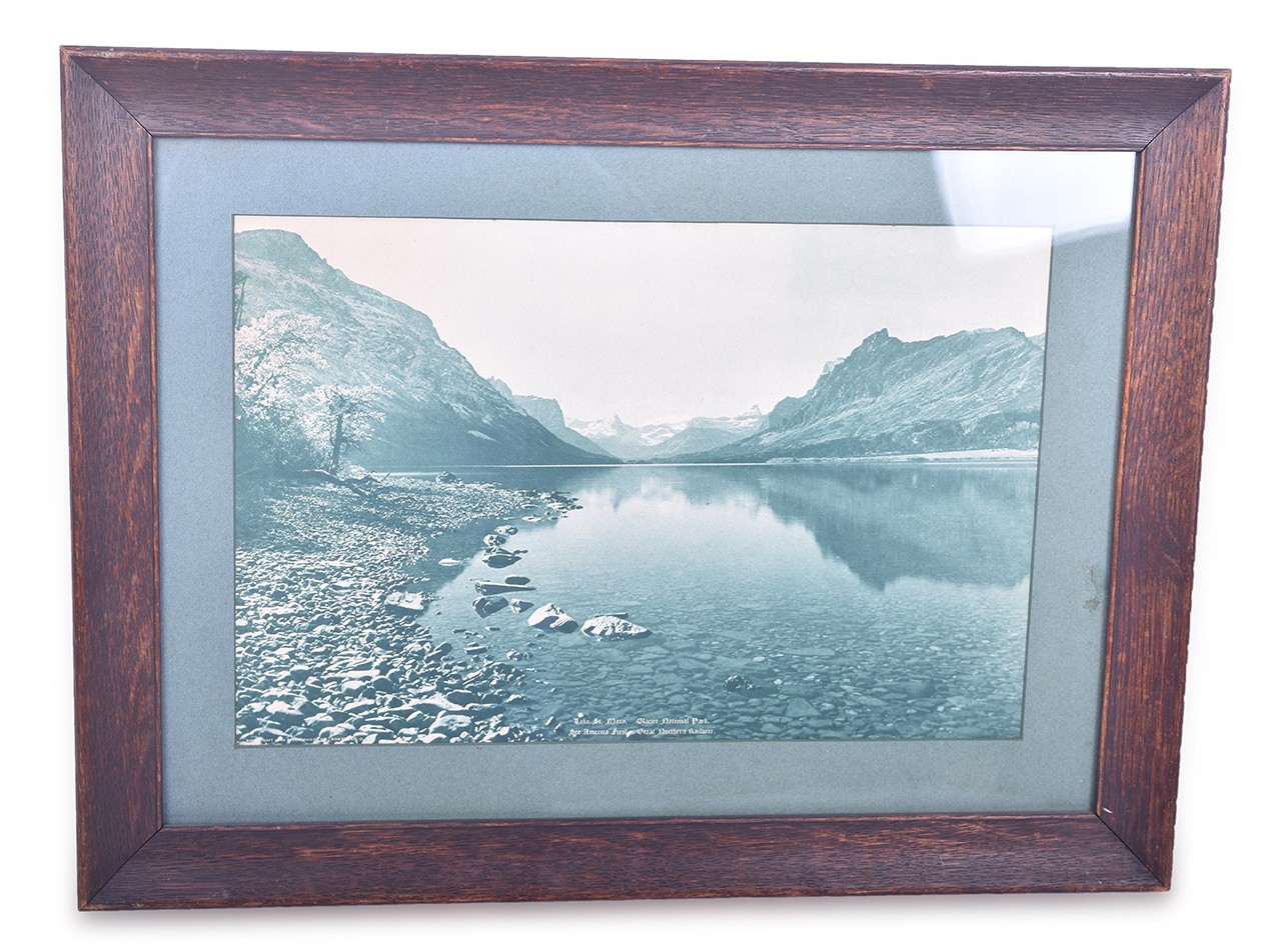 255 - Great Northern Railway - Glacier National Park - Lake St. Mary Framed Advertising Photograph thumbnail