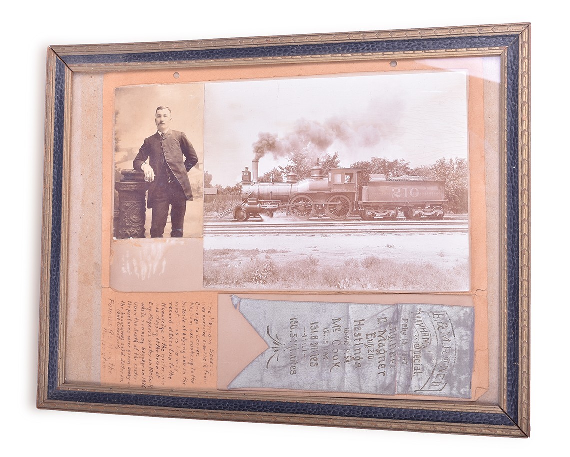 258 - Burlington & Missouri River Railroad - 1897 Mayham Special Ribbon & Photographs- Record Run on the B&MR thumbnail