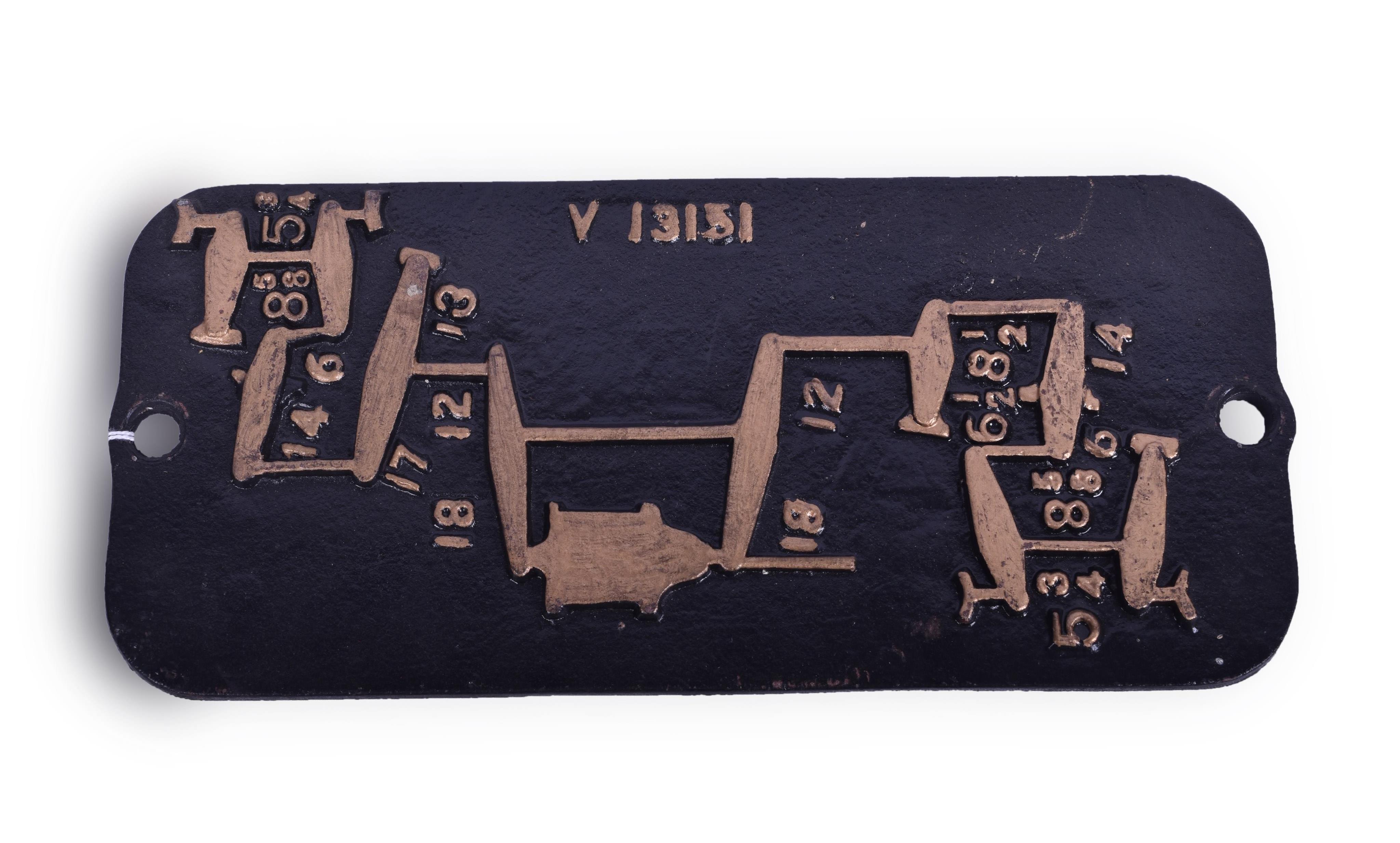 276 - V 13151 Air Brake Diagram Cast Aluminum Plate thumbnail