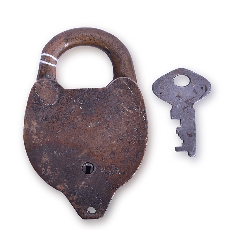 279 - Southern Pacific Brass Sunset Logo Lock w/ Key thumbnail