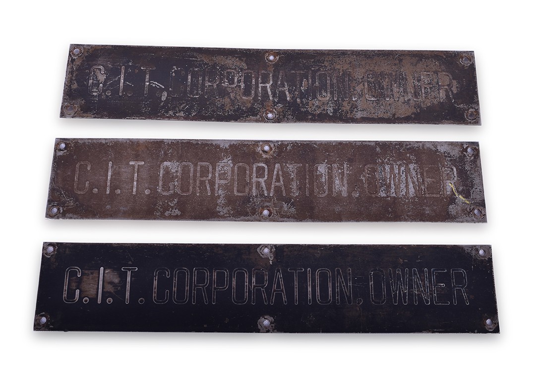 282 - Group of Three C.I.T. Corporation Owner Plates - Conrail GP38 to Chicago, Missouri & Western thumbnail