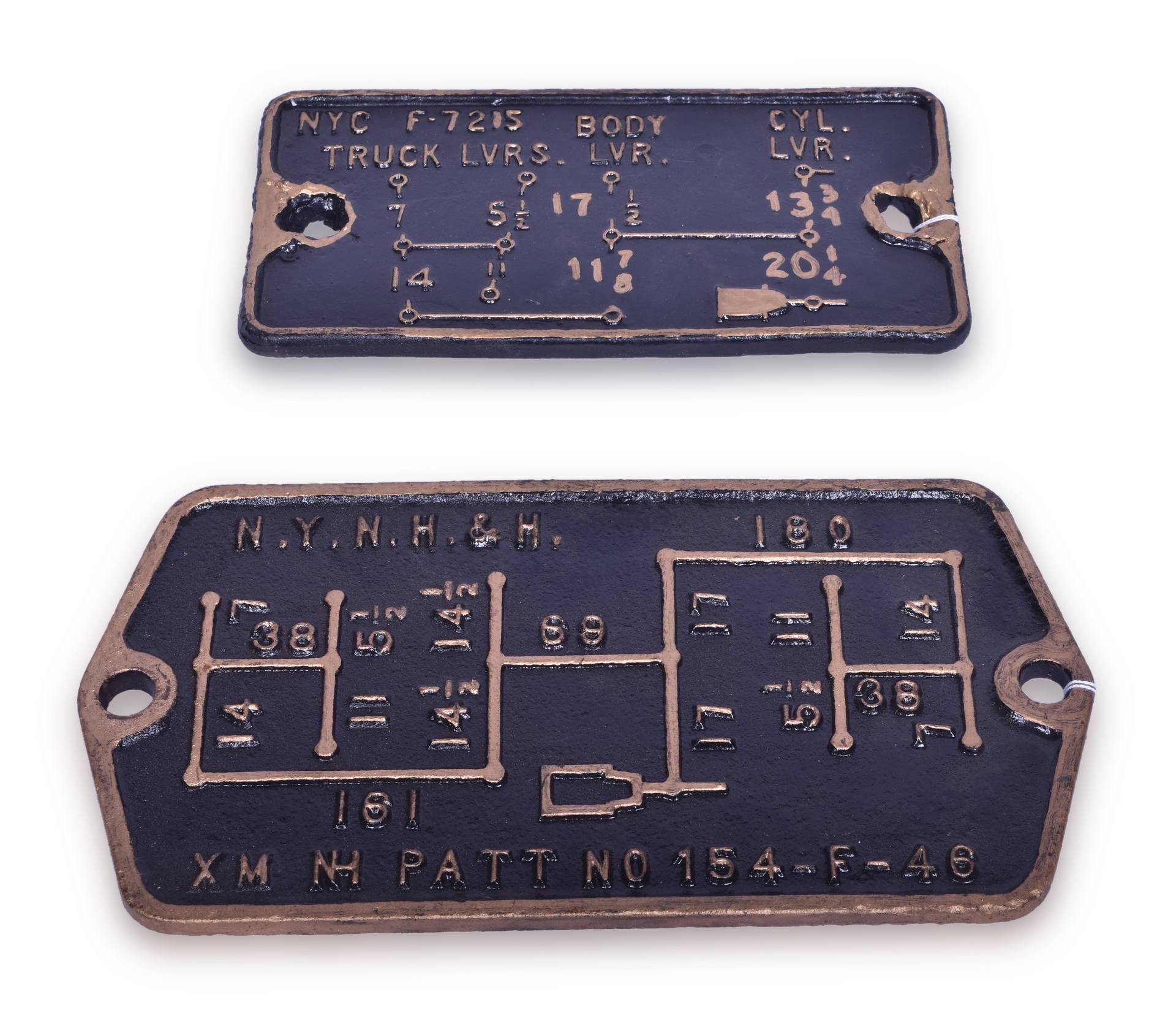 297 - New York Central and New Haven Lever Diagram and Brake Diagram Die Cast Plates thumbnail