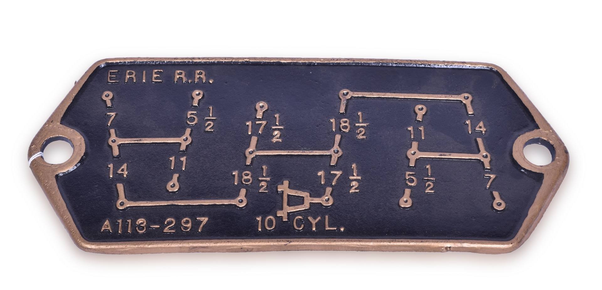 298 - Erie Railroad Cast Aluminum A113-297 Brake Diagram Plate thumbnail