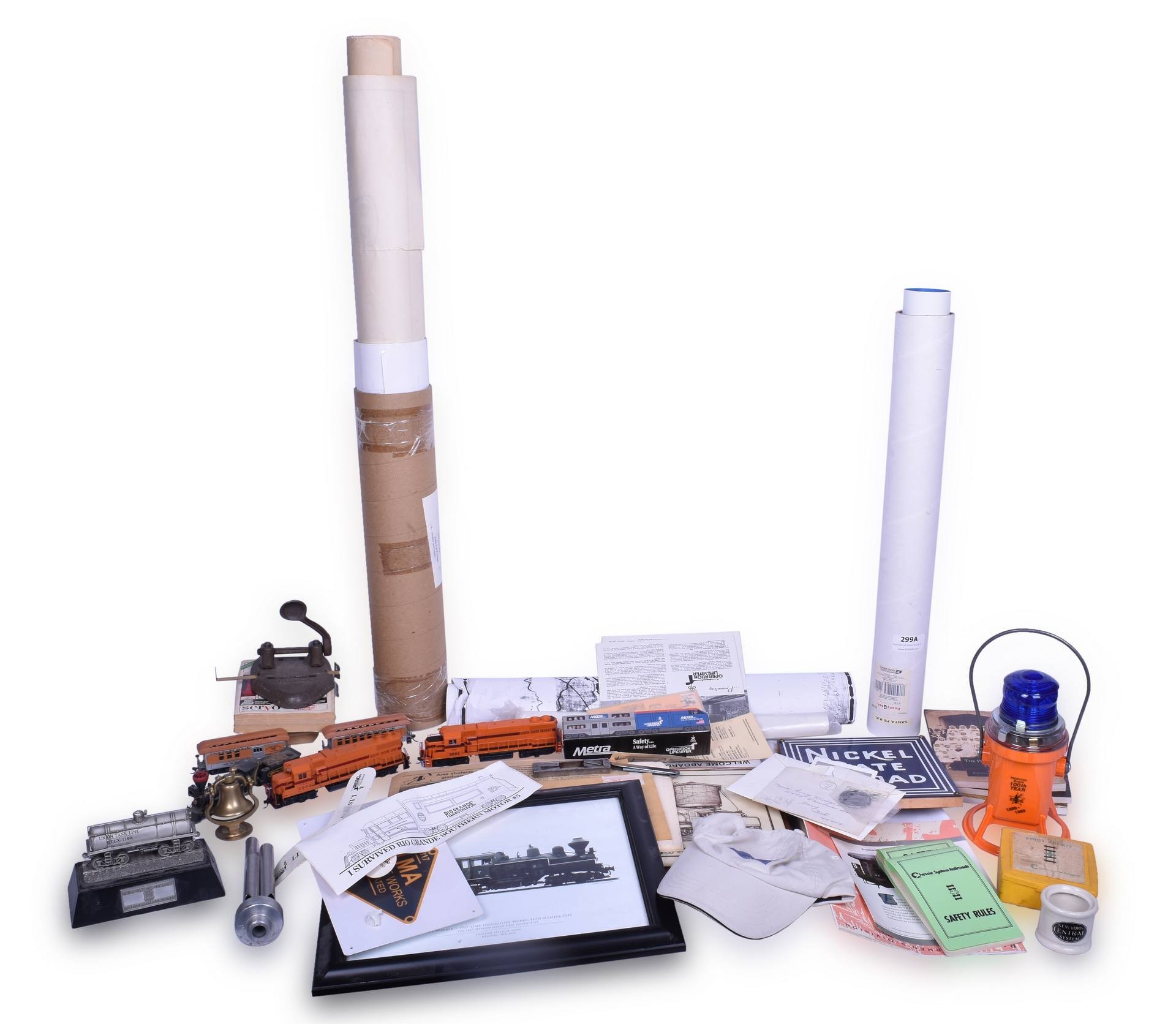 299A - Large Group of Miscellaneous Railroadiana - South Shore, Nickel Plate, Metra, Lima, and More. thumbnail